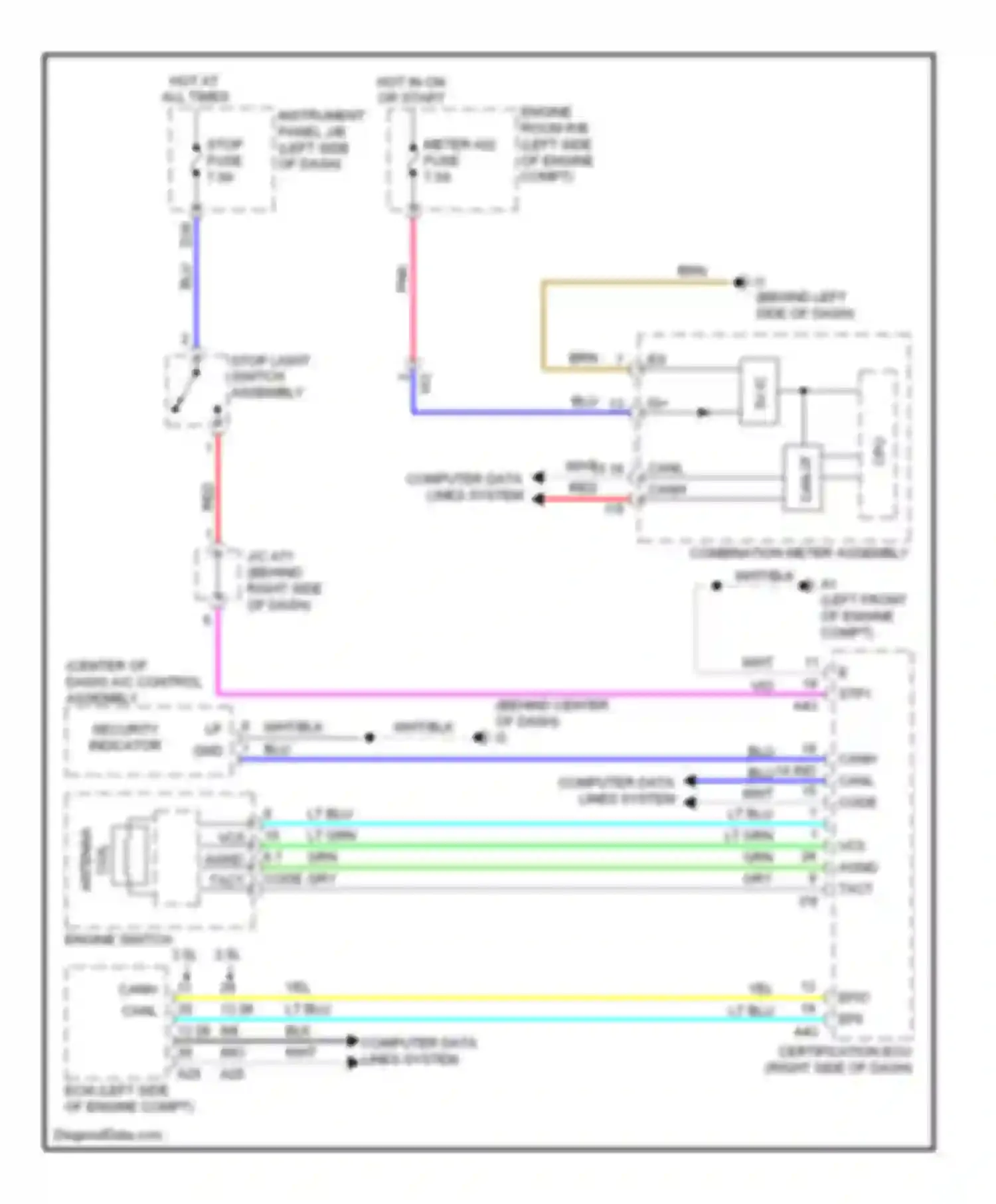 Camry Toyota XV50 (2011-2014): Immobilizer circuit, except hybrid with smart key system