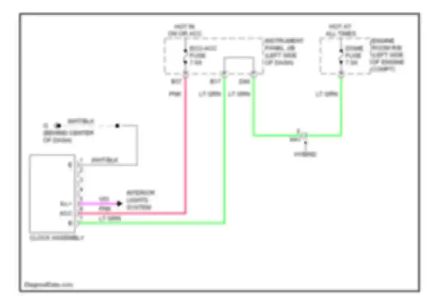 Camry Toyota XV50 (2011-2014): Clock circuit