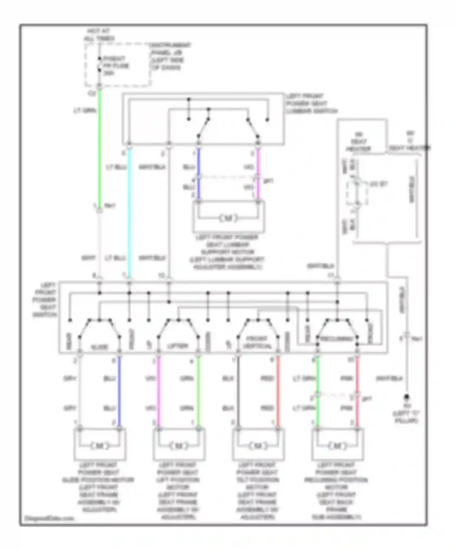 Camry Toyota XV50 (2011-2014): Driver power seat circuit, sia made