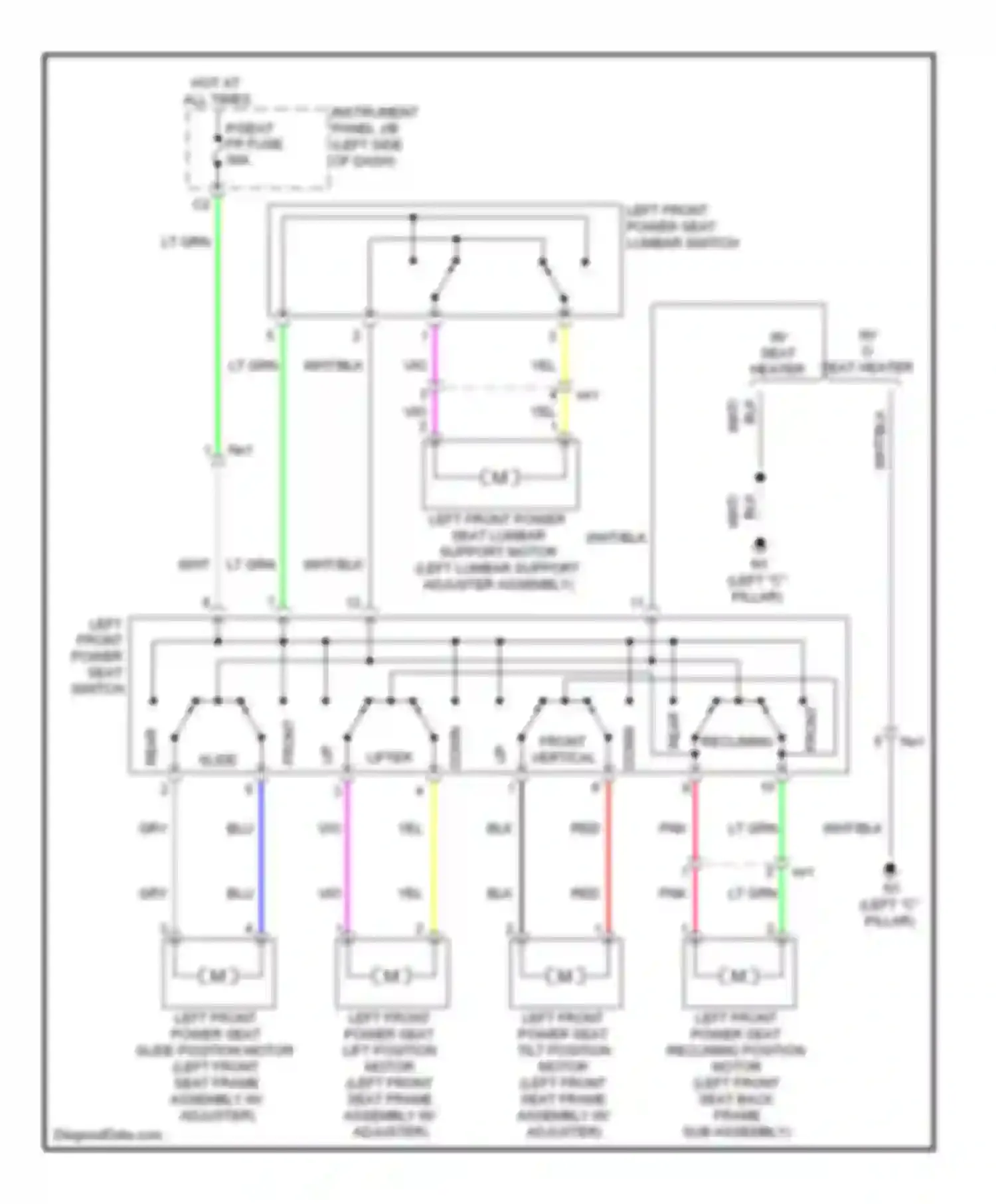 Camry Toyota XV50 (2011-2014): Driver power seat circuit, tmmk made