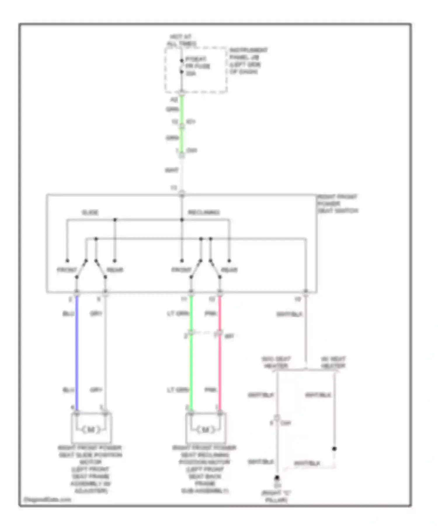 Camry Toyota XV50 (2011-2014): Passenger power seat circuit, tmmk made