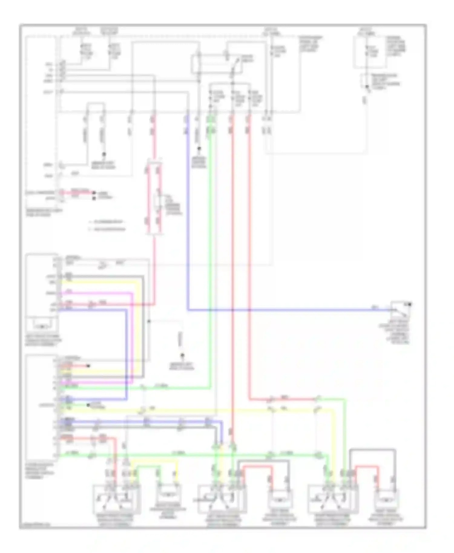 Camry Toyota XV50 (2011-2014): Power windows circuit, except hybrid