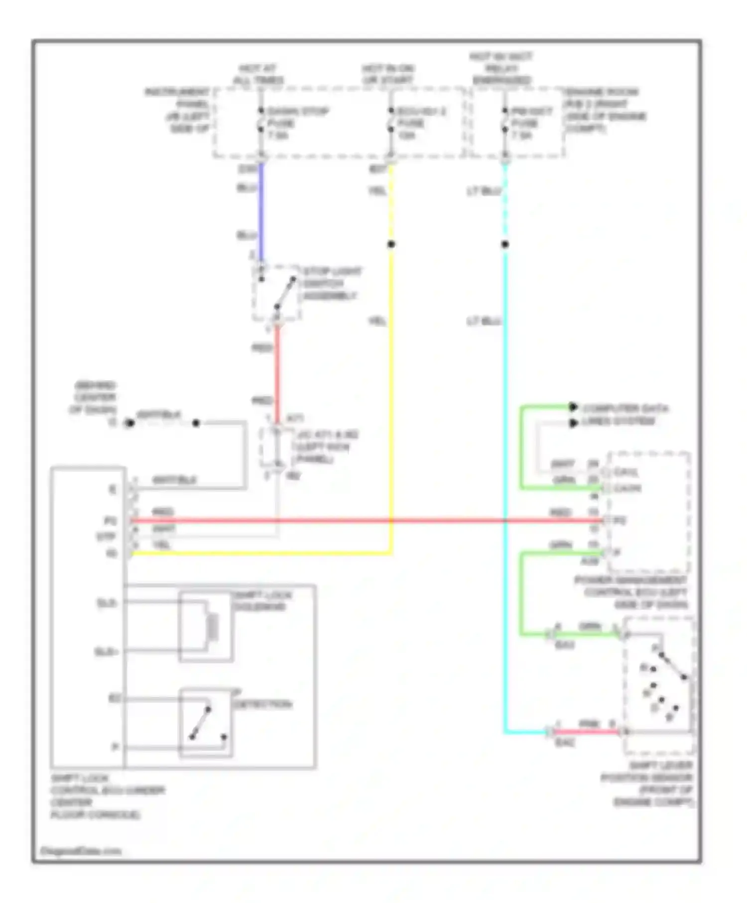 Camry Toyota XV50 (2011-2014): Shift interlock circuit, hybrid