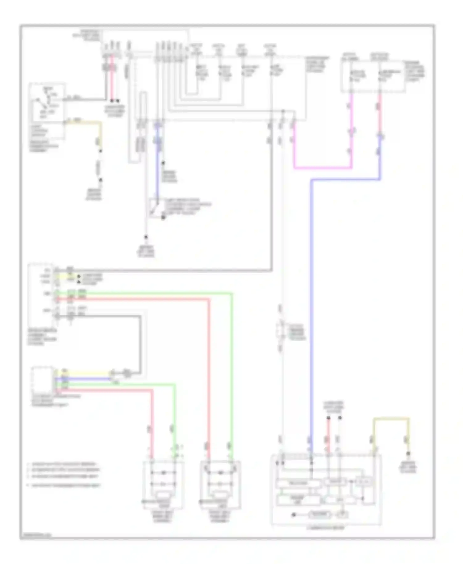 Camry Toyota XV50 (2011-2014): Seat belt warning circuit, hybrid