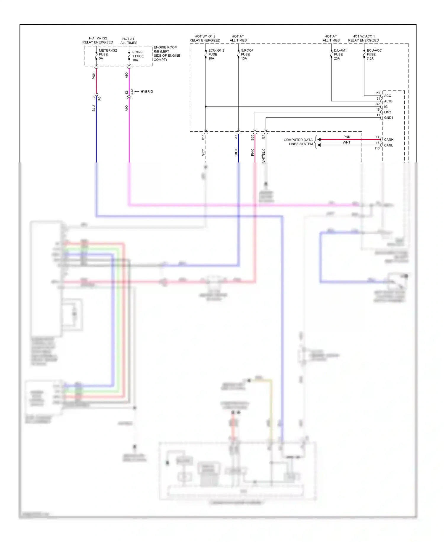 Wiring diagram computer data lines system for Toyota Camry XV50 (2011-2014) (10 of 126)