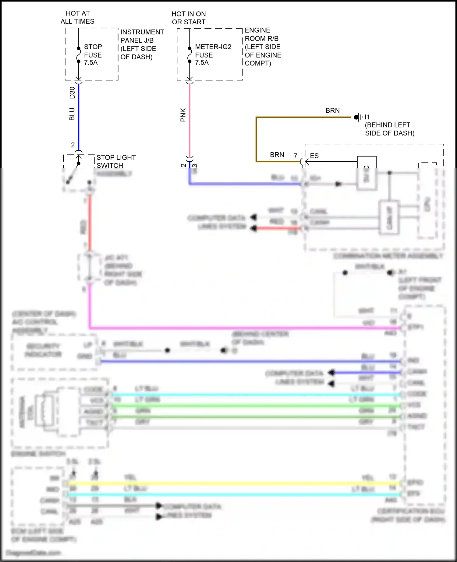 Wiring diagram computer data lines system for Toyota Camry XV50 (2011-2014) (59 of 126)