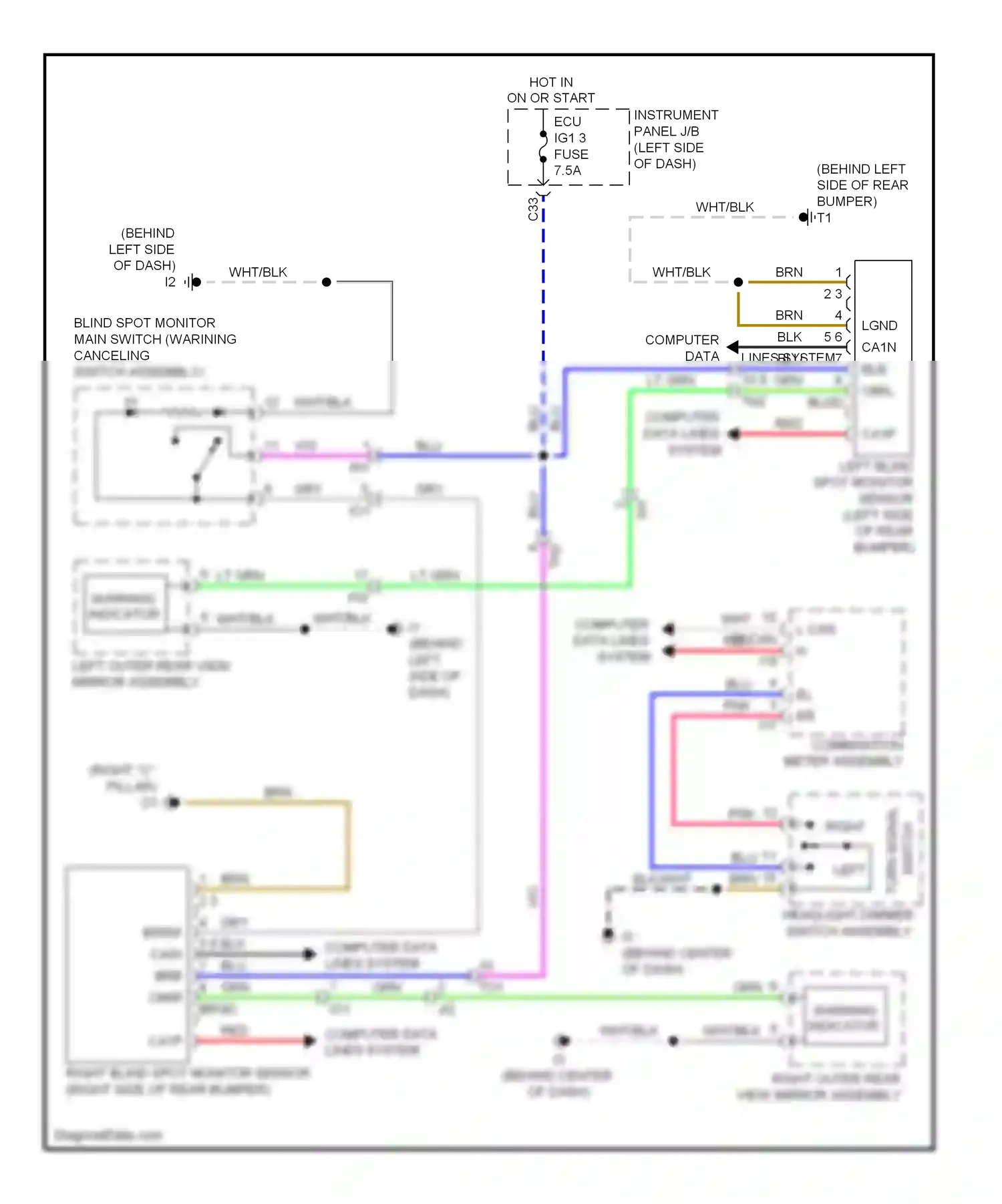 Wiring diagram computer data lines system for Toyota Camry XV50 (2011-2014) (11 of 126)