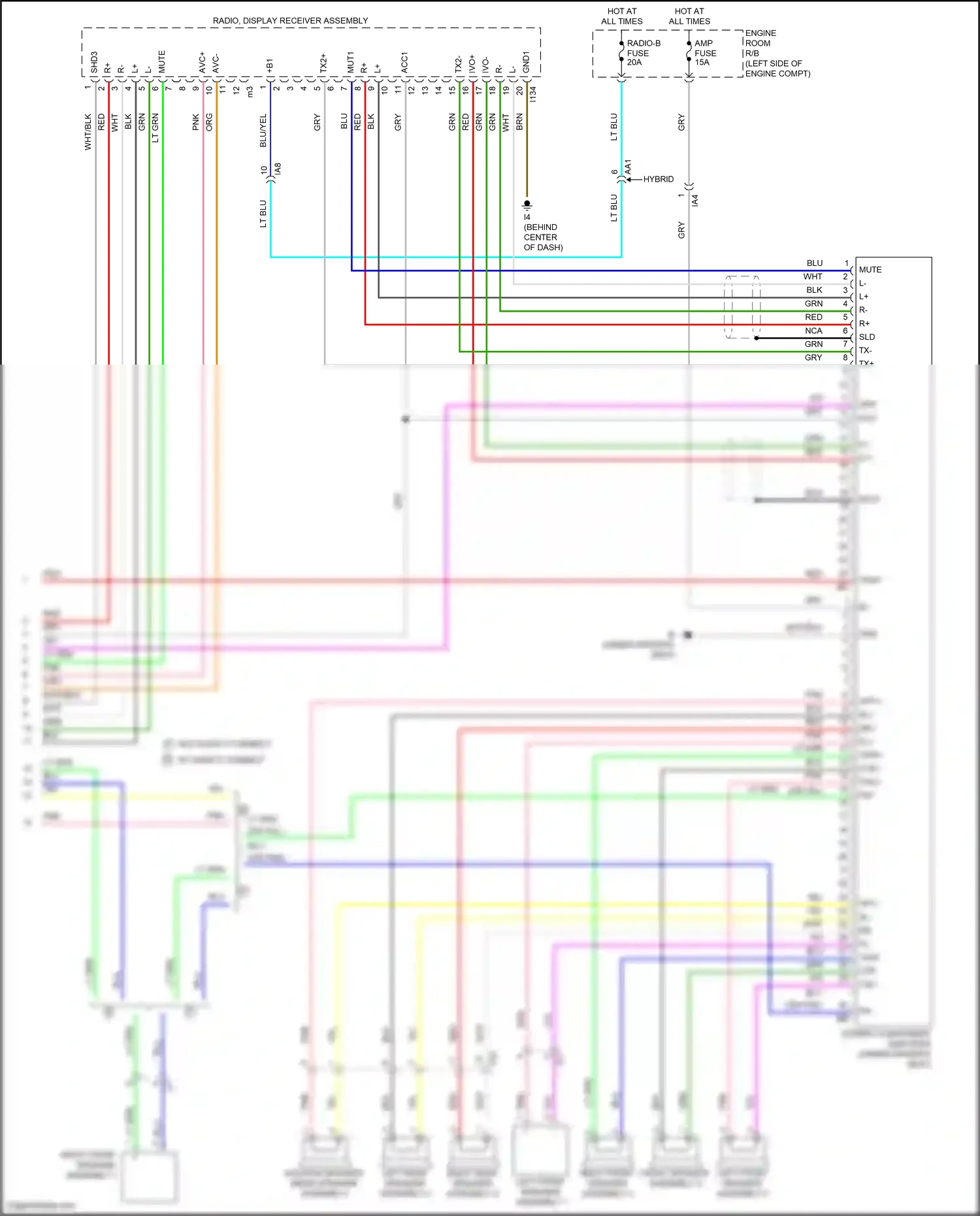 Wiring diagram ctr + for Toyota Camry XV50 (2011-2014) (1 of 4)
