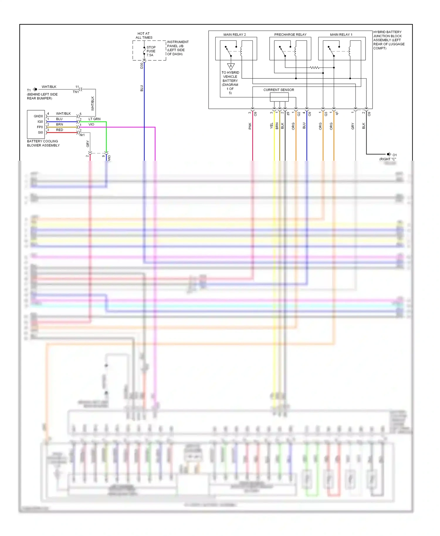 Wiring diagram current sensor for Toyota Camry XV50 (2011-2014) (1 of 1)