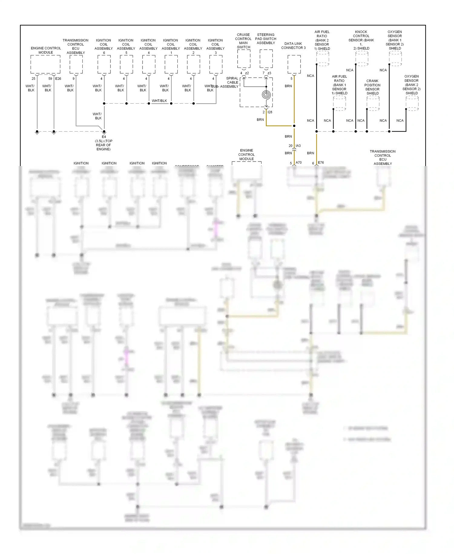 Wiring diagram data link connector 3 for Toyota Camry XV50 (2011-2014) (1 of 3)