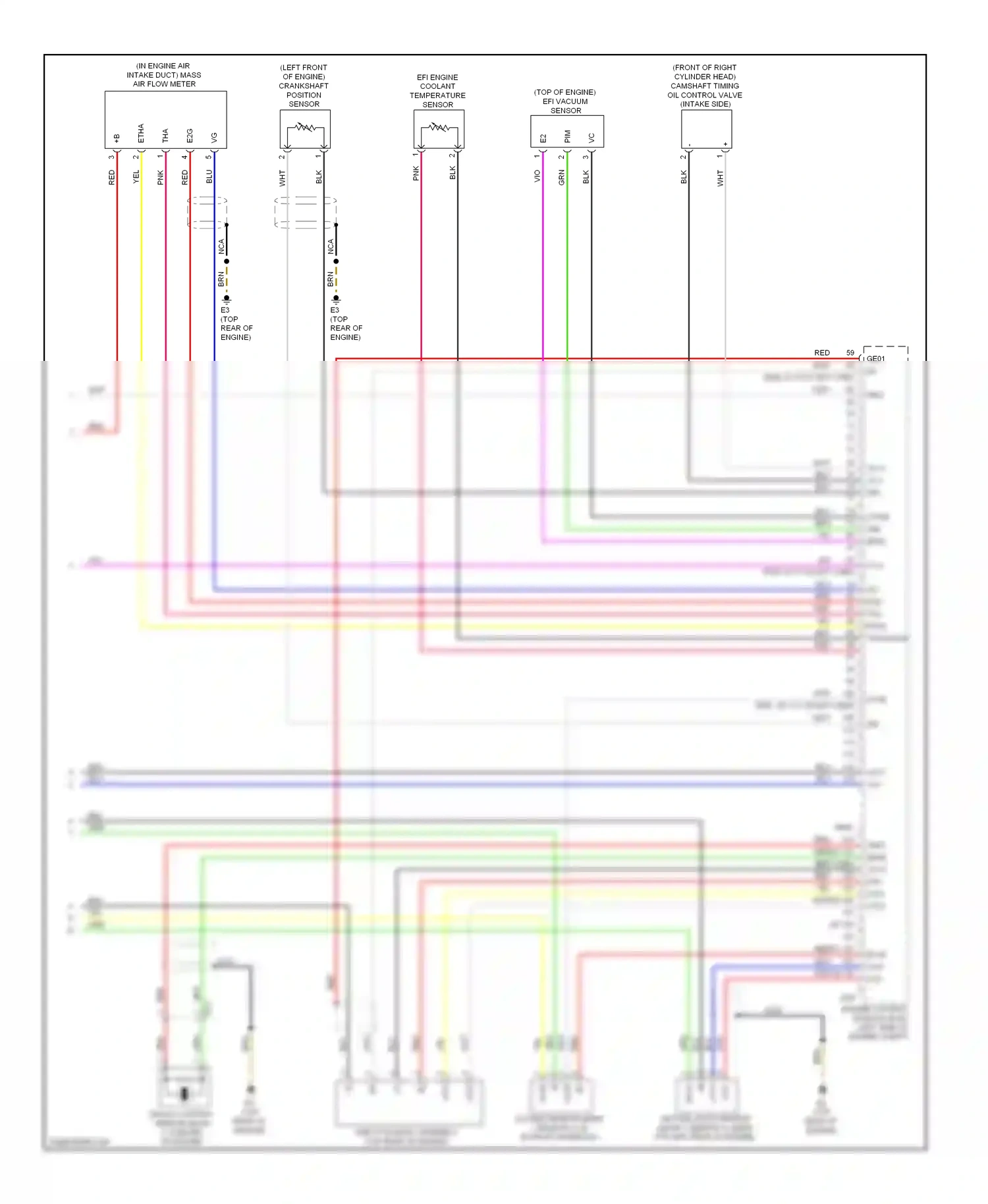 Wiring diagram e.f.i. engine coolant temperature sensor for Toyota Camry XV50 (2011-2014) (1 of 1)