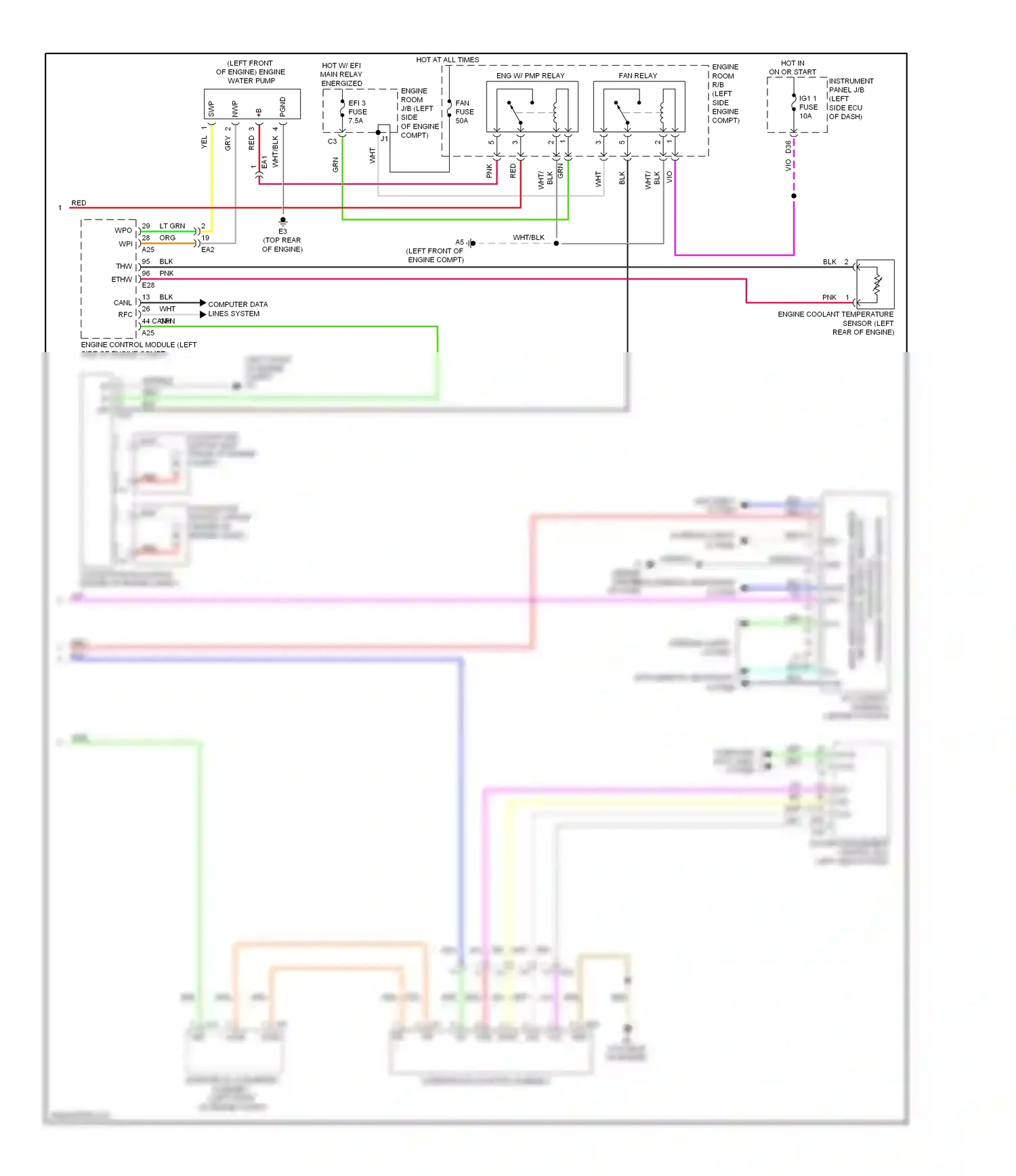 Wiring diagram engine compt) for Toyota Camry XV50 (2011-2014) (2 of 7)