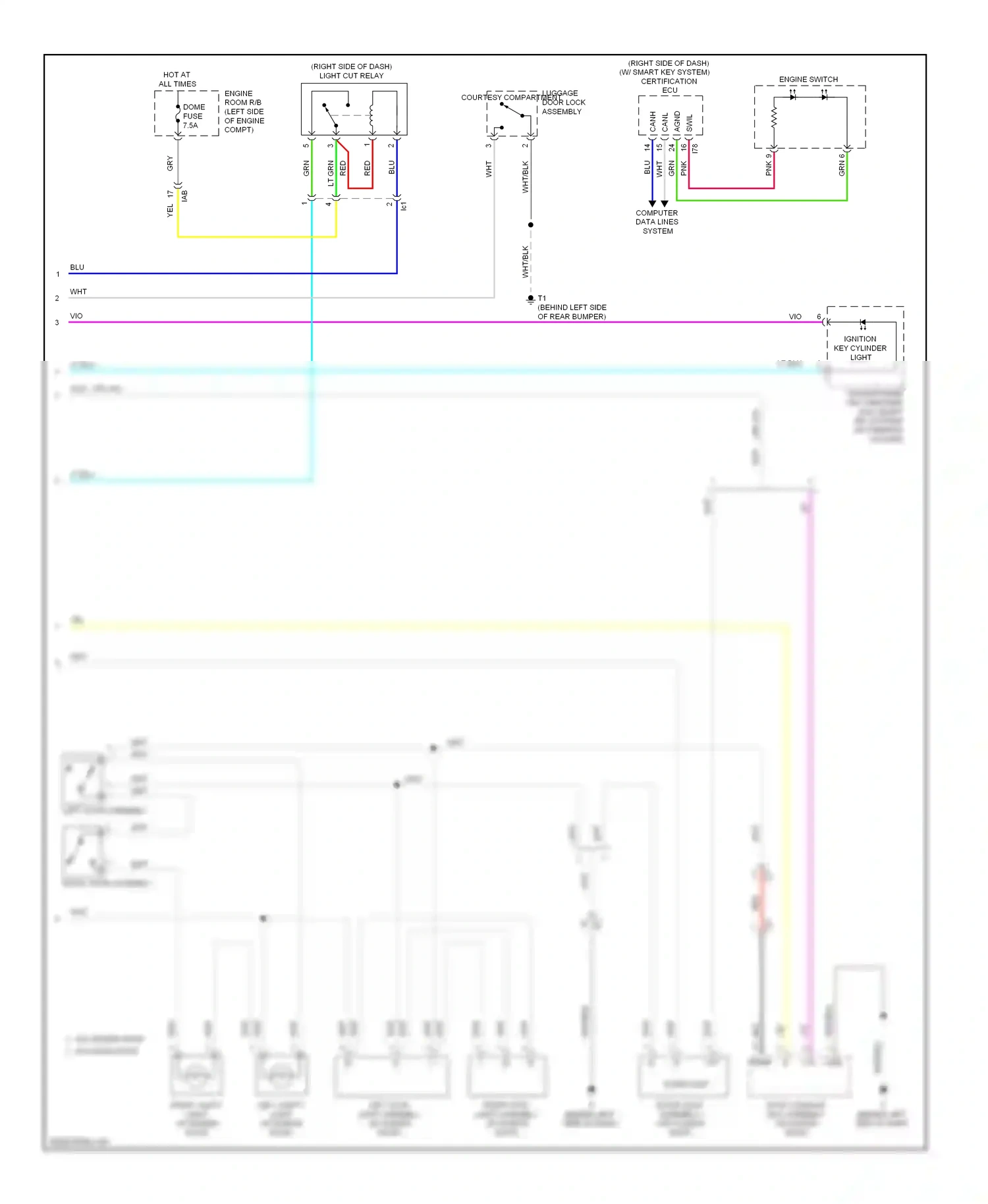 Wiring diagram engine switch for Toyota Camry XV50 (2011-2014) (1 of 9)
