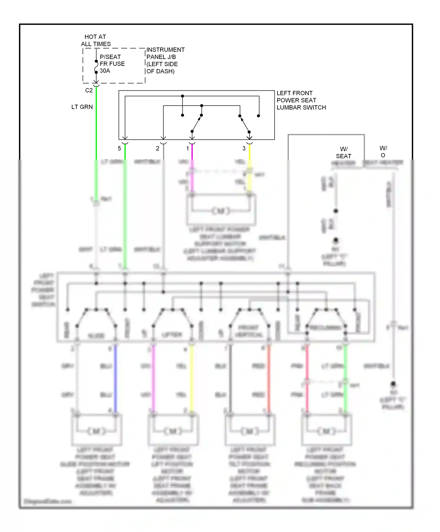 Wiring diagram front vertical for Toyota Camry XV50 (2011-2014) (1 of 2)