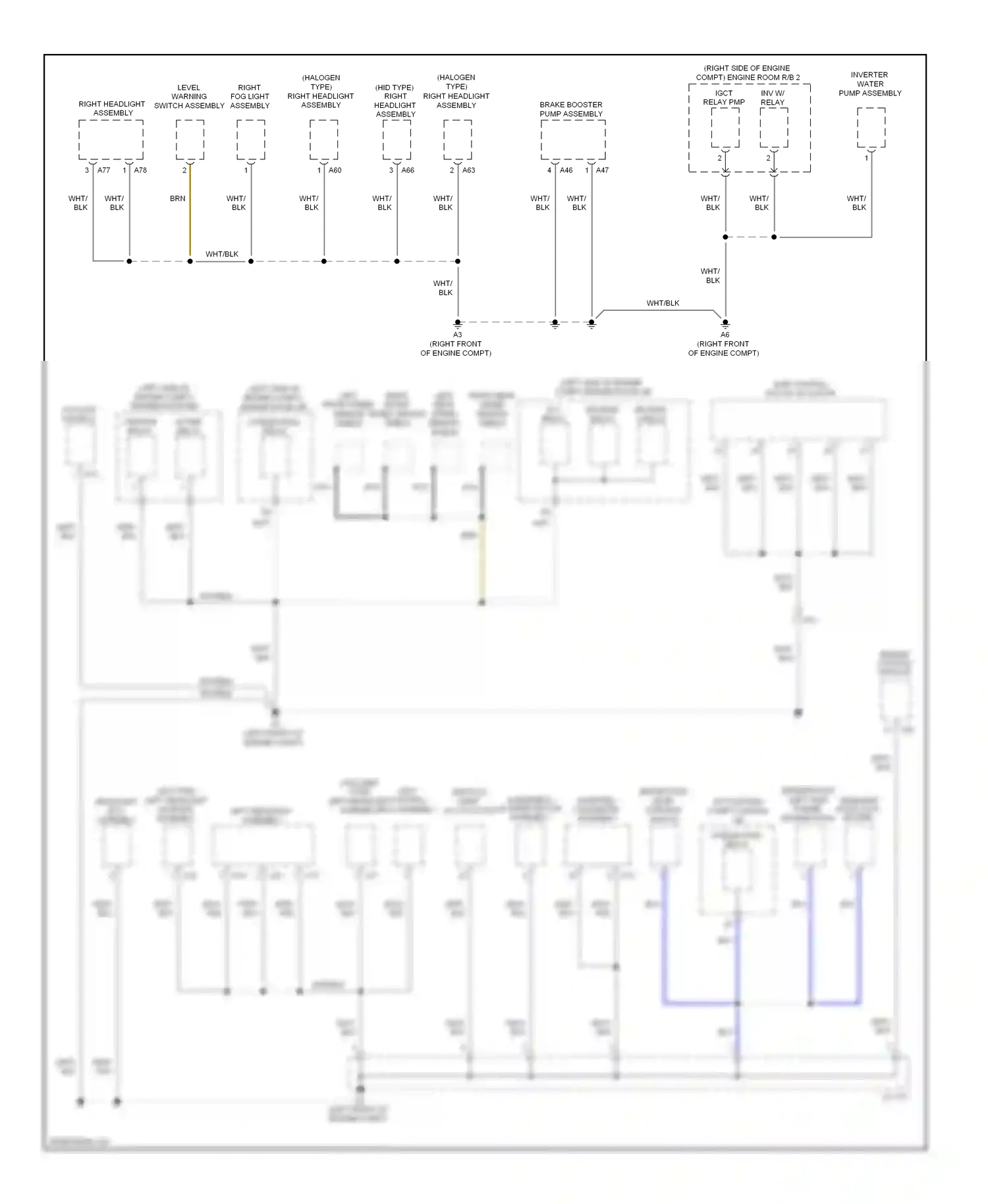Wiring diagram left front speed sensor shield for Toyota Camry XV50 (2011-2014) (1 of 1)