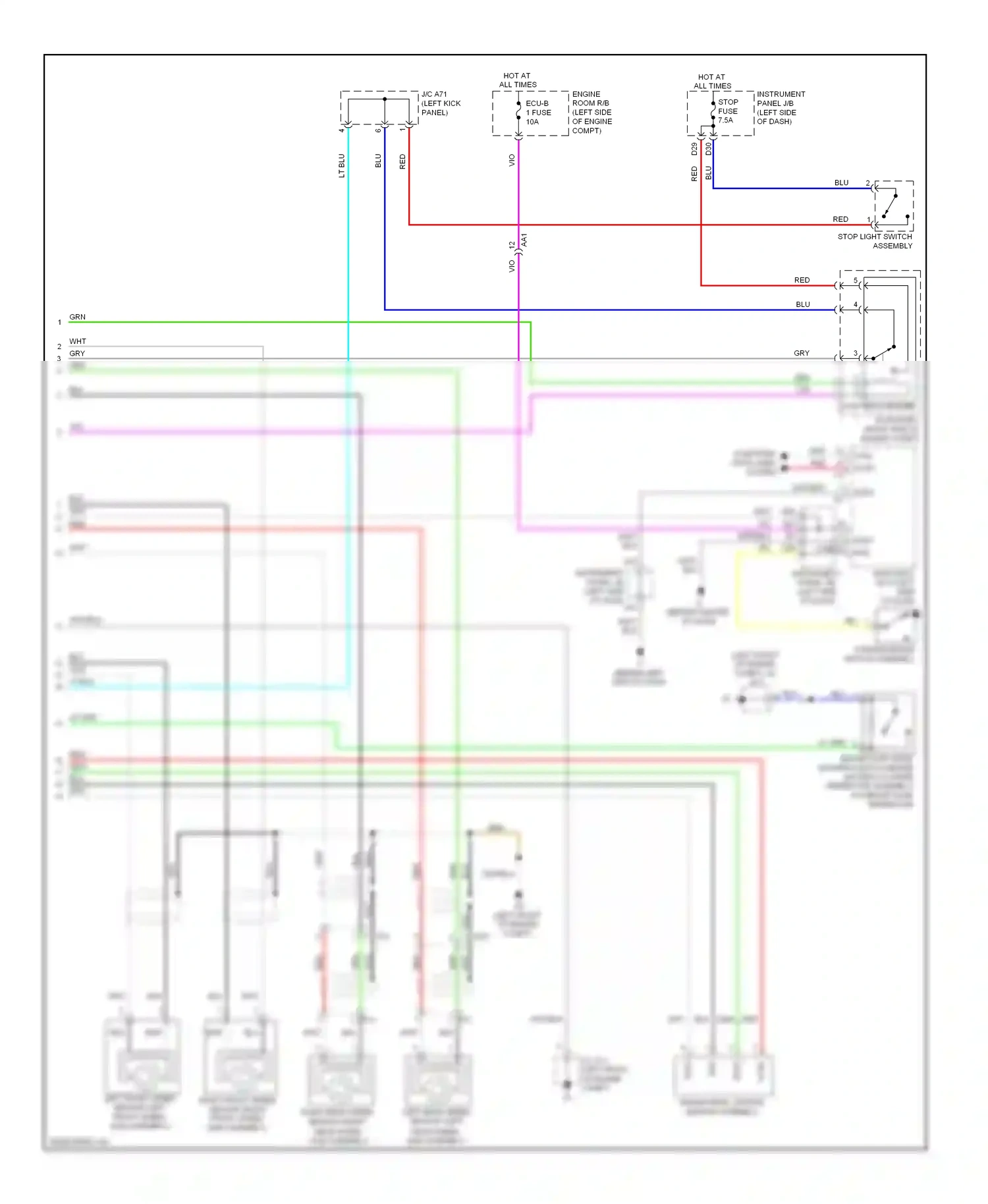 Wiring diagram left front for Toyota Camry XV50 (2011-2014) (1 of 1)