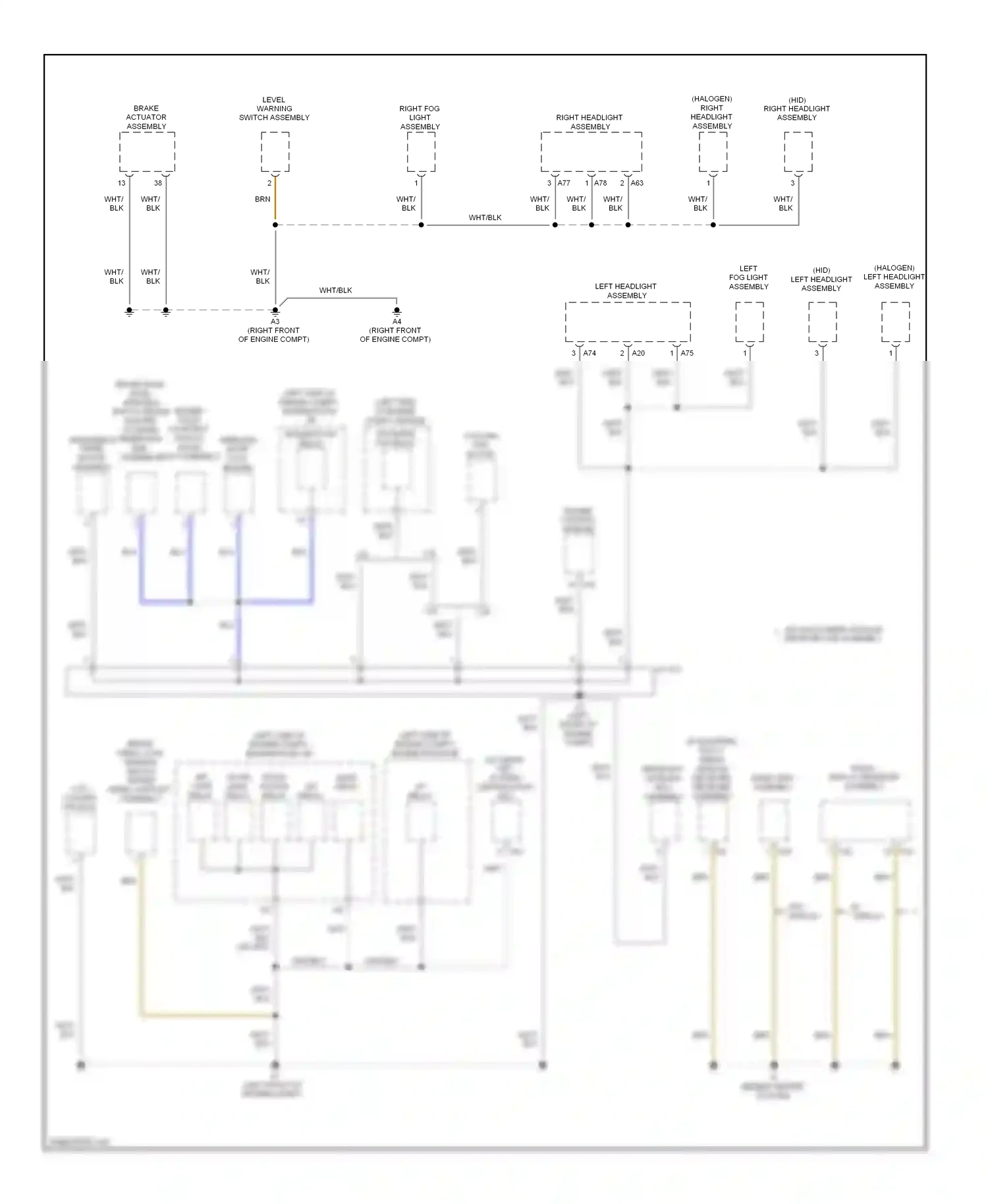 Wiring diagram level warning switch assembly for Toyota Camry XV50 (2011-2014) (1 of 2)