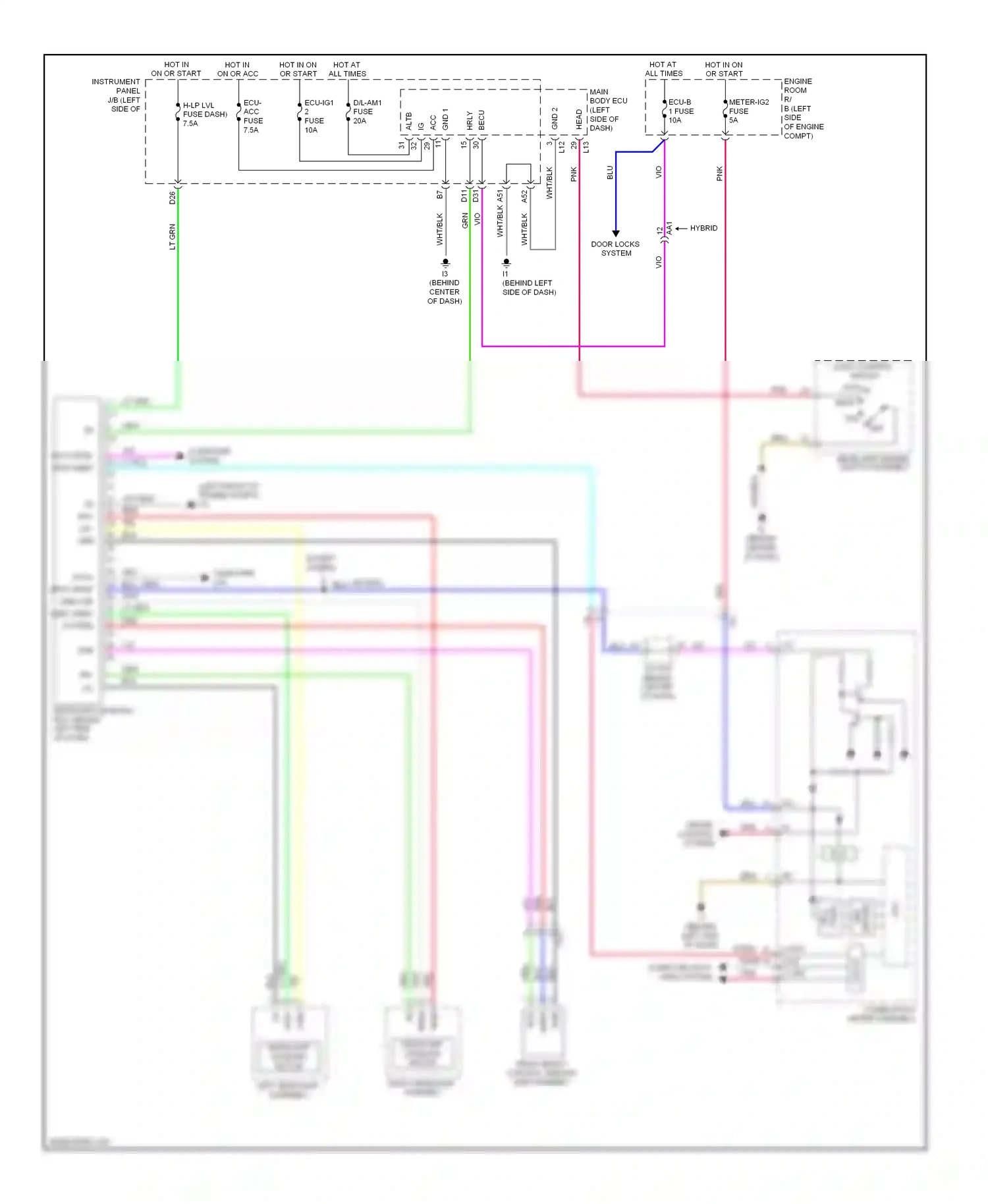 Wiring diagram light control switch auto for Toyota Camry XV50 (2011-2014) (1 of 1)