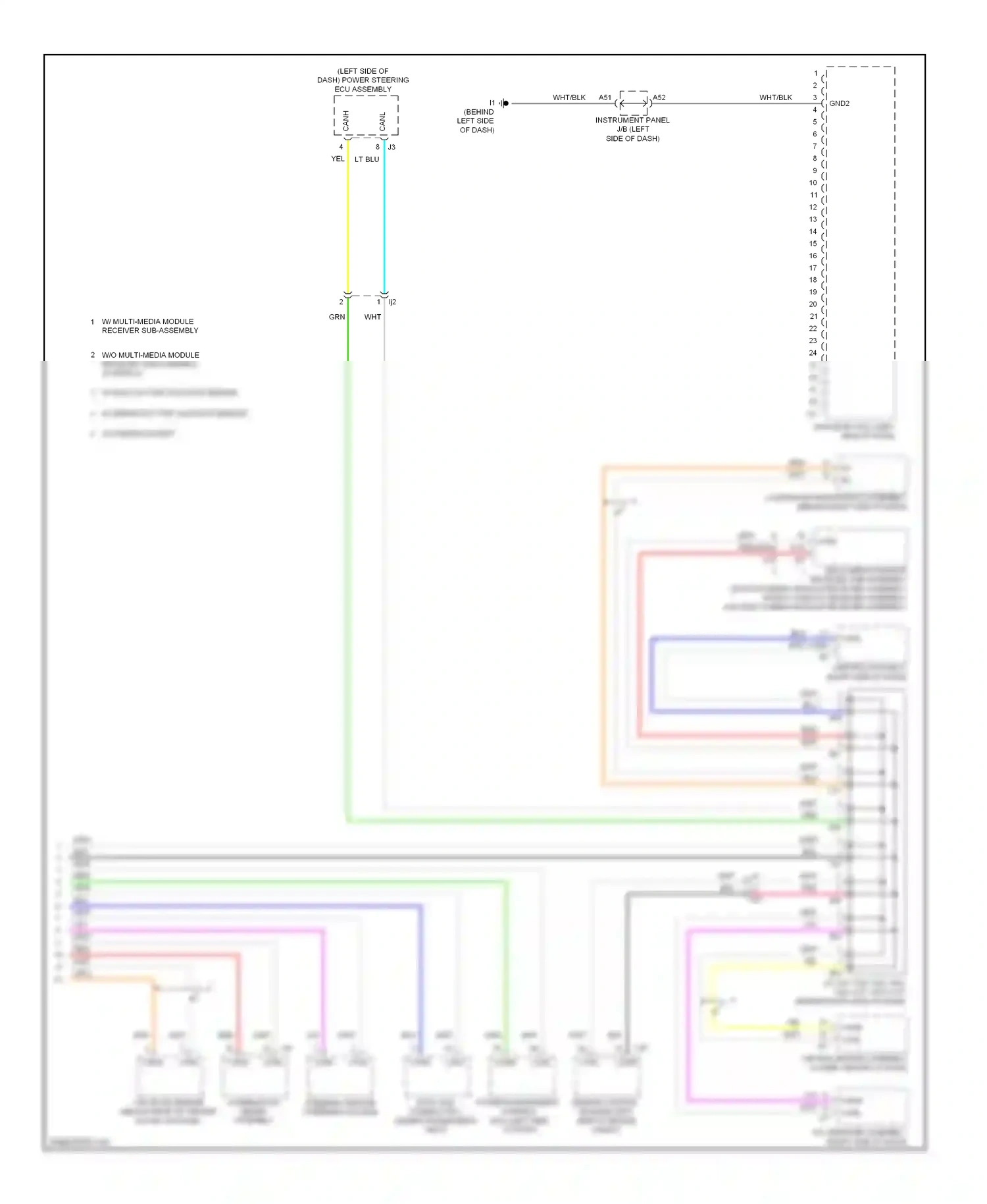 Wiring diagram multi-media module receiver sub-assembly for Toyota Camry XV50 (2011-2014) (5 of 9)