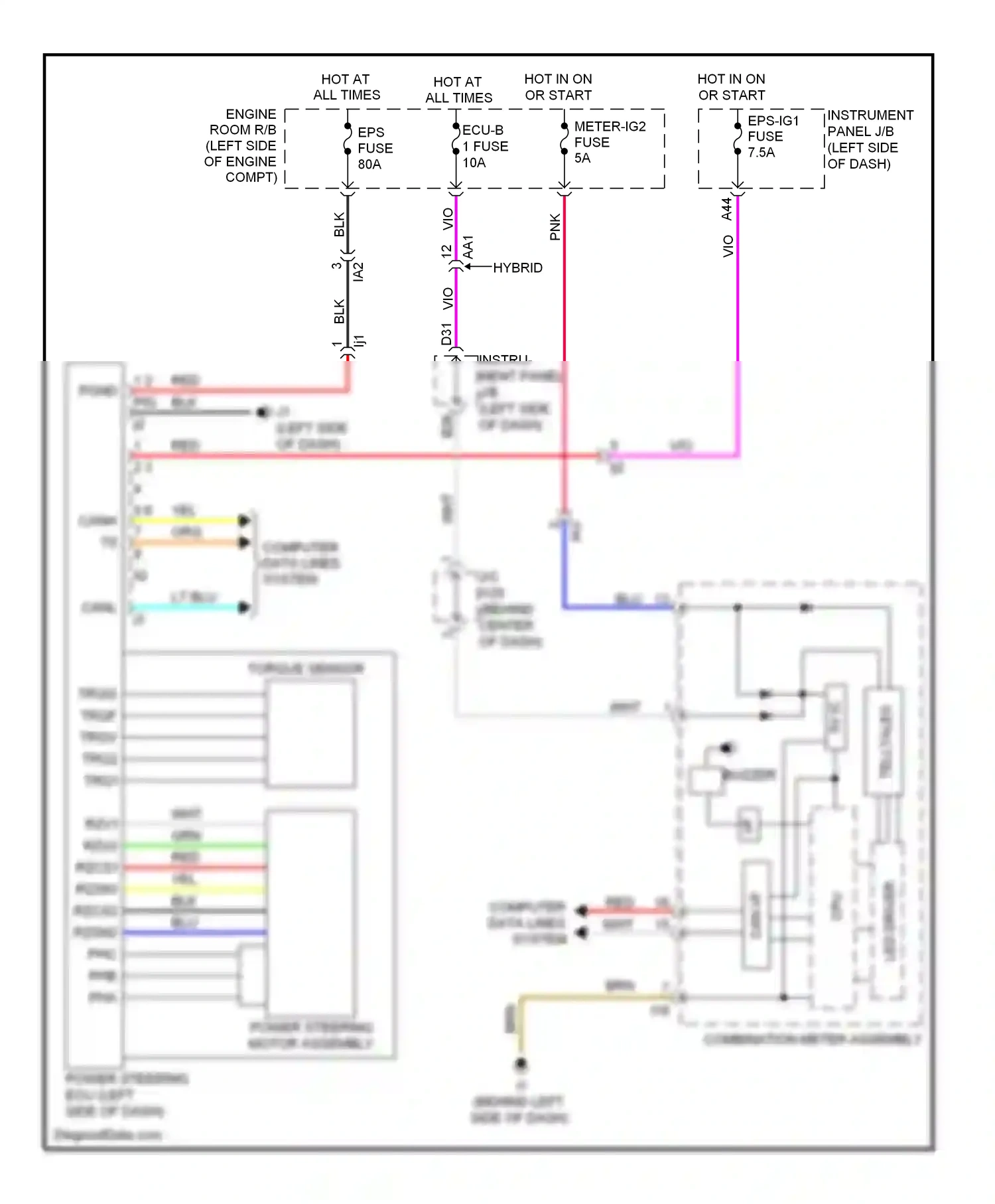 Wiring diagram phc phb pha for Toyota Camry XV50 (2011-2014) (1 of 2)