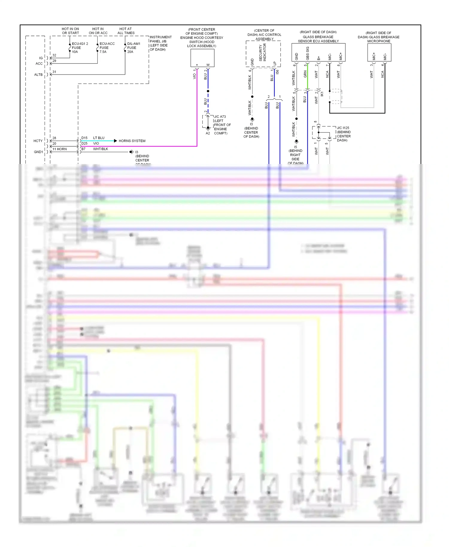 Wiring diagram security indicator for Toyota Camry XV50 (2011-2014) (1 of 6)