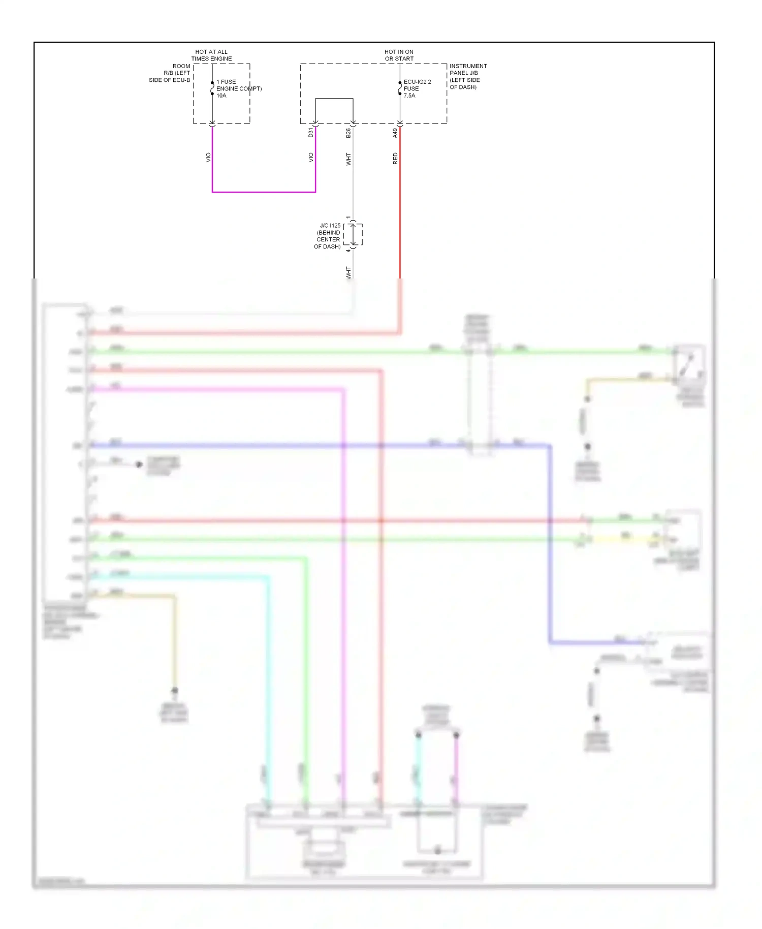 Wiring diagram security indicator for Toyota Camry XV50 (2011-2014) (2 of 6)