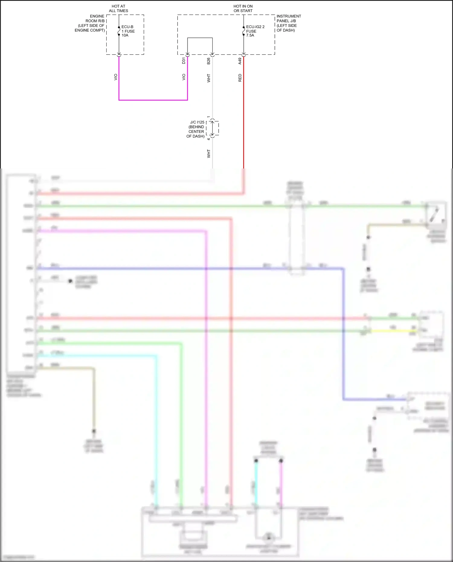Wiring diagram security indicator for Toyota Camry XV50 (2011-2014) (4 of 6)