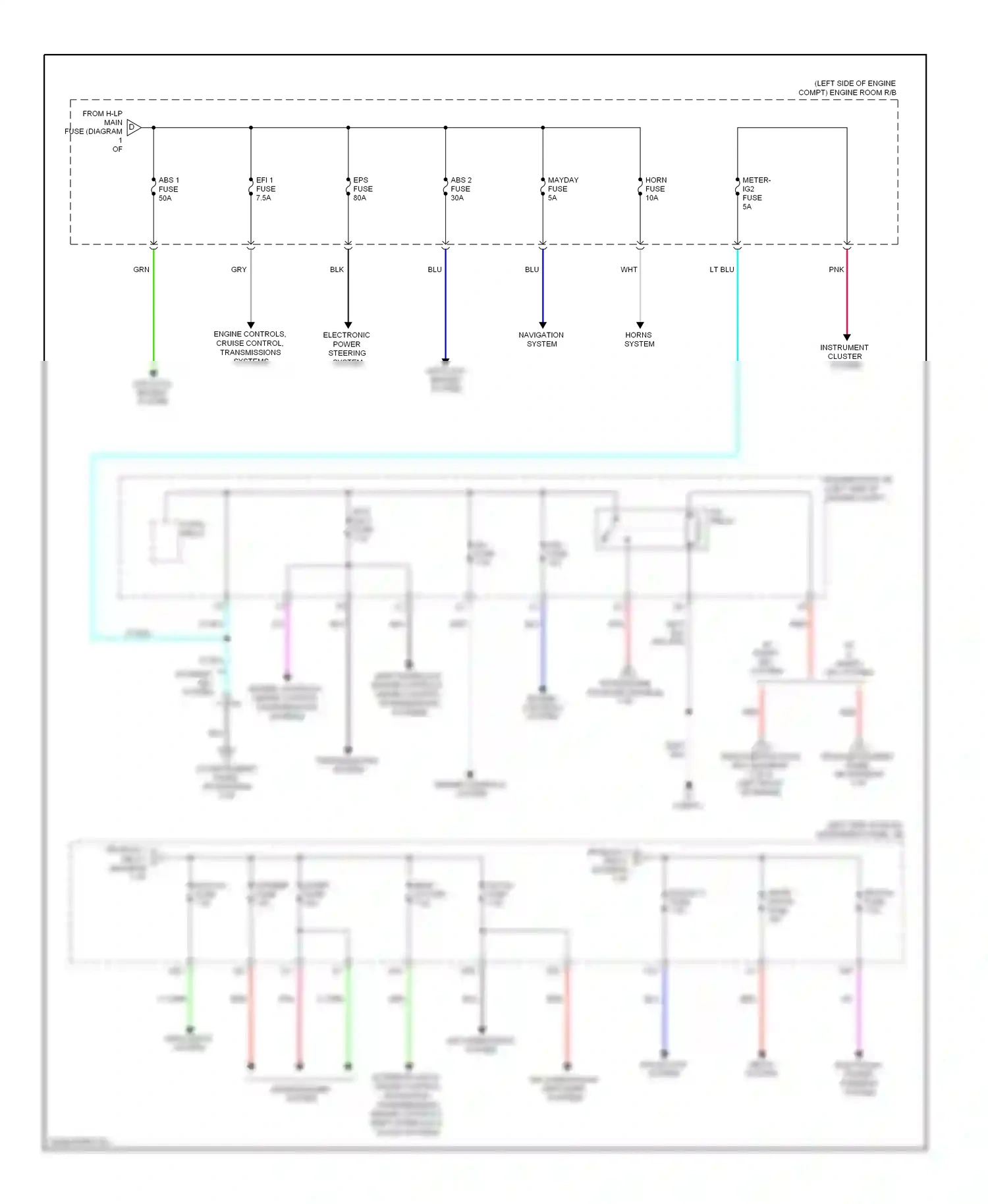 Wiring diagram shift interlock, engine controls, cruise control, transmissions systems for Toyota Camry XV50 (2011-2014) (1 of 1)
