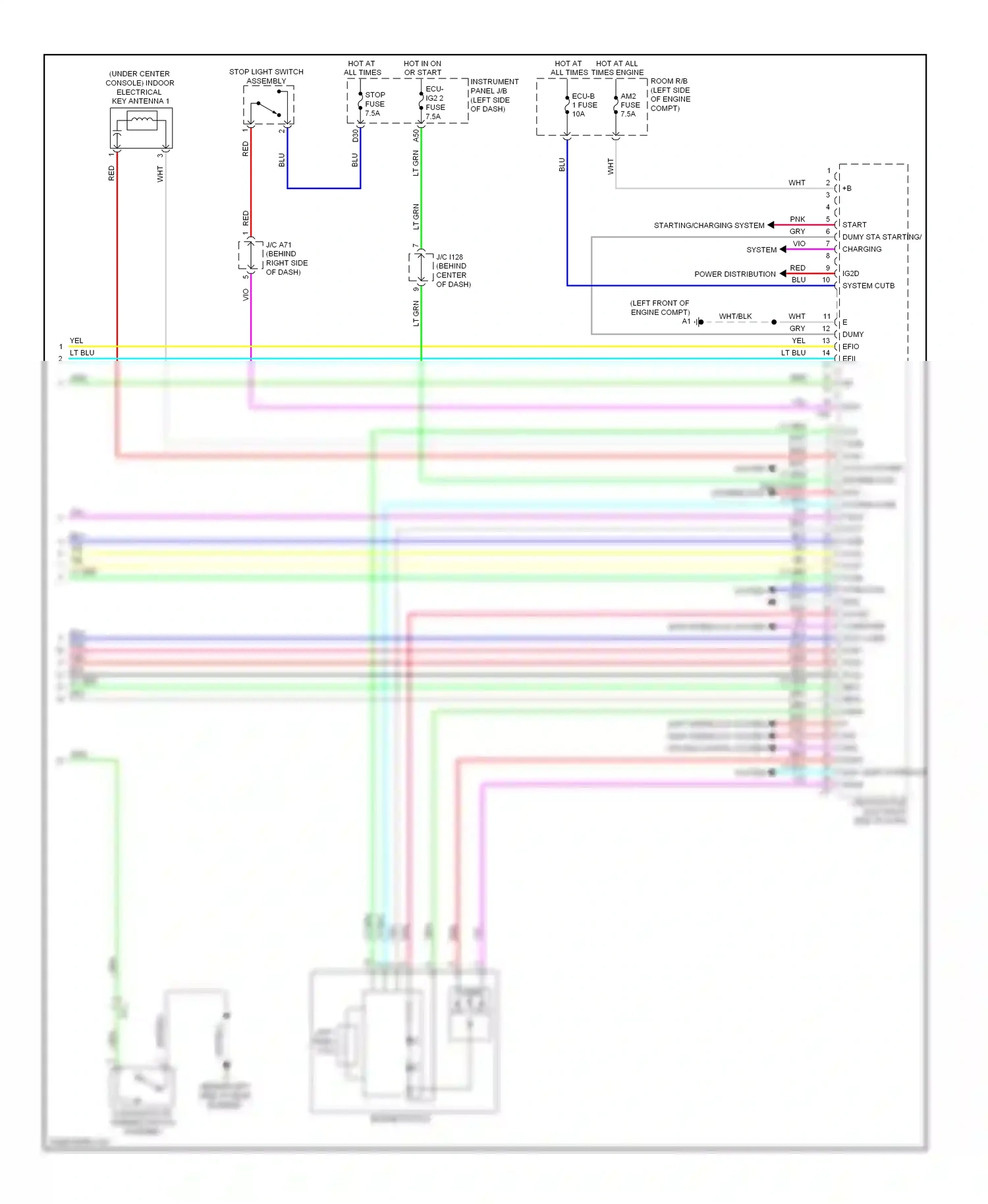 Wiring diagram slr+ shift interlock system for Toyota Camry XV50 (2011-2014) (1 of 1)
