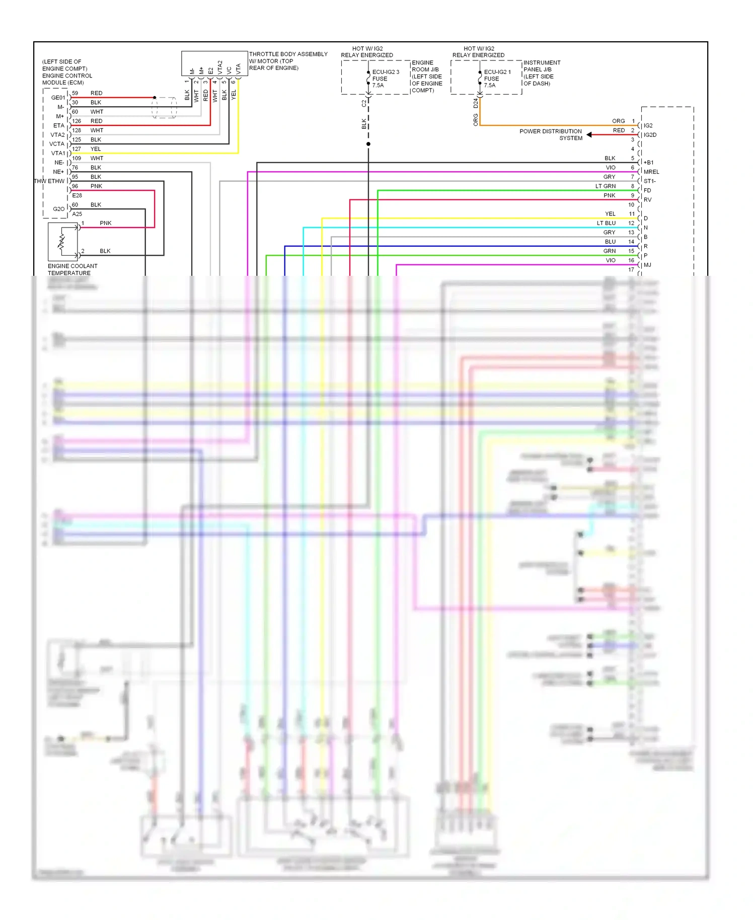 Wiring diagram stop light switch assembly for Toyota Camry XV50 (2011-2014) (19 of 20)