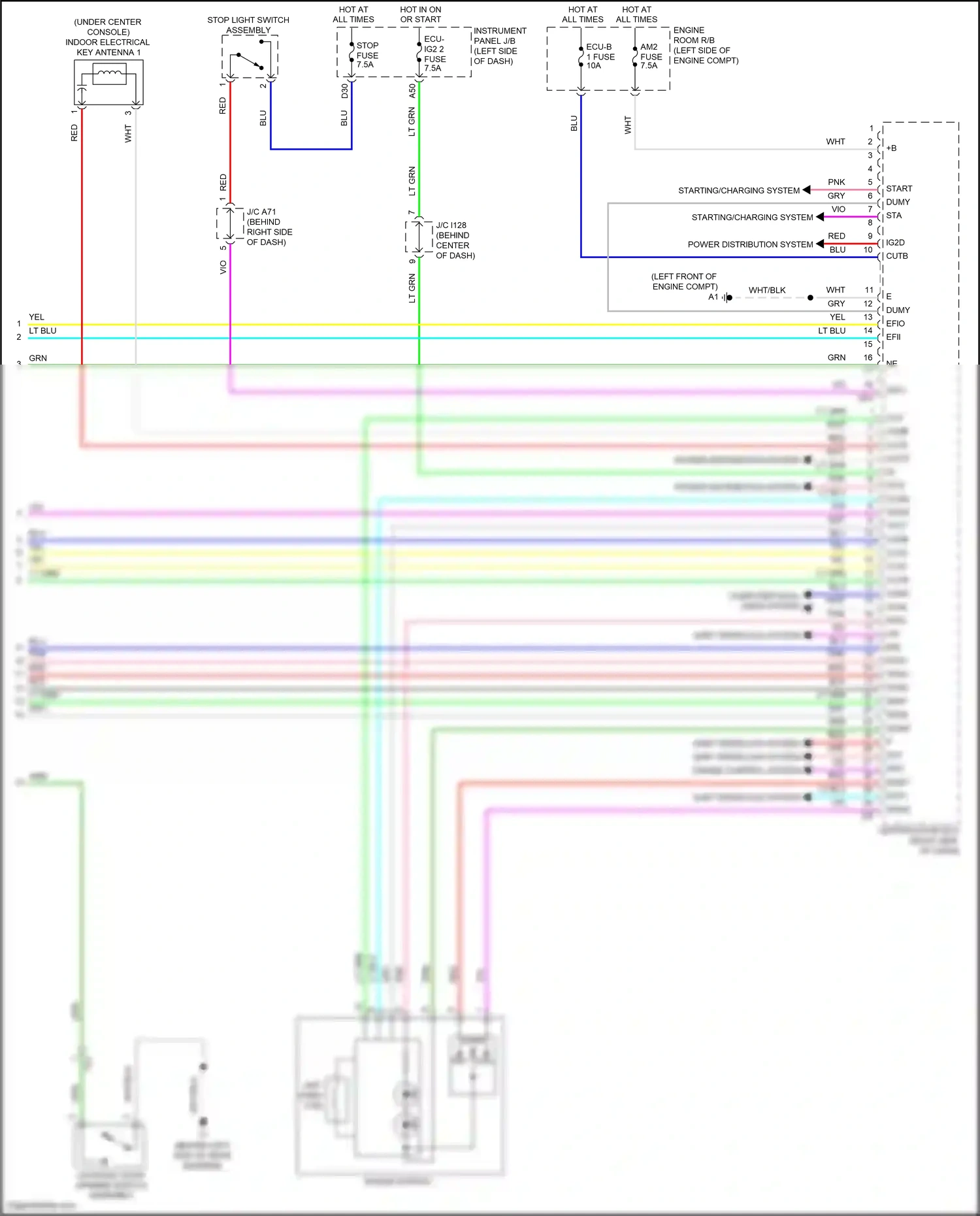 Wiring diagram stop light switch assembly for Toyota Camry XV50 (2011-2014) (7 of 20)