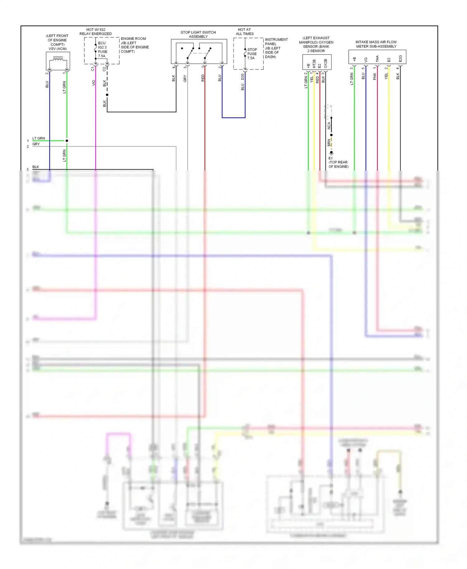 Wiring diagram stop light switch assembly for Toyota Camry XV50 (2011-2014) (20 of 20)