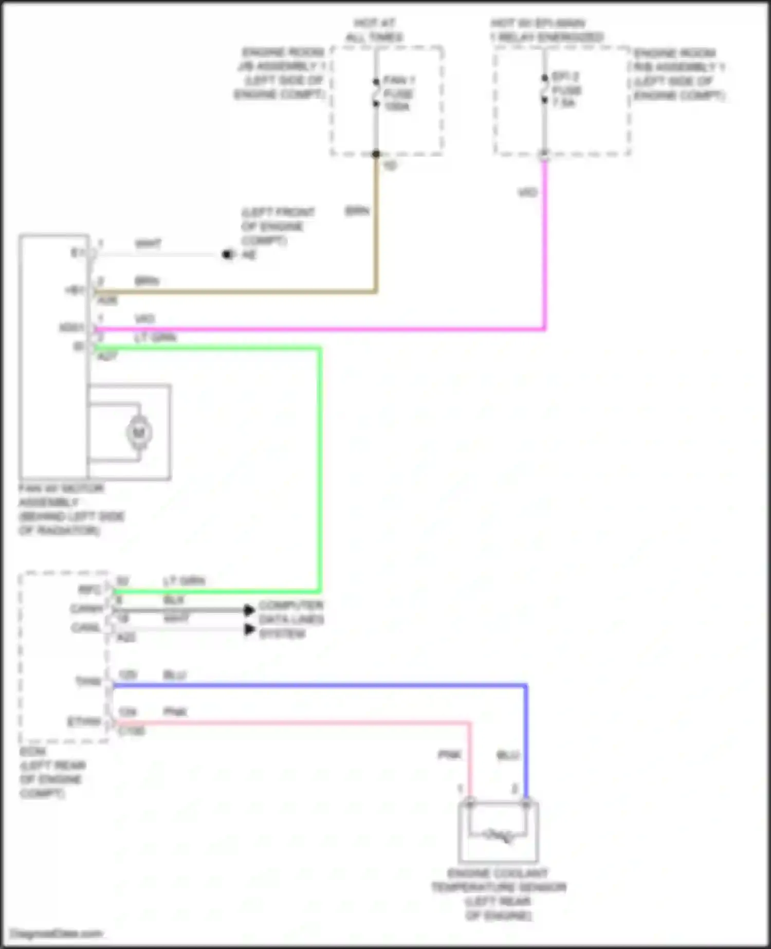 Camry Toyota XV70 facelift (2020-2024): Cooling fan circuit, hybrid