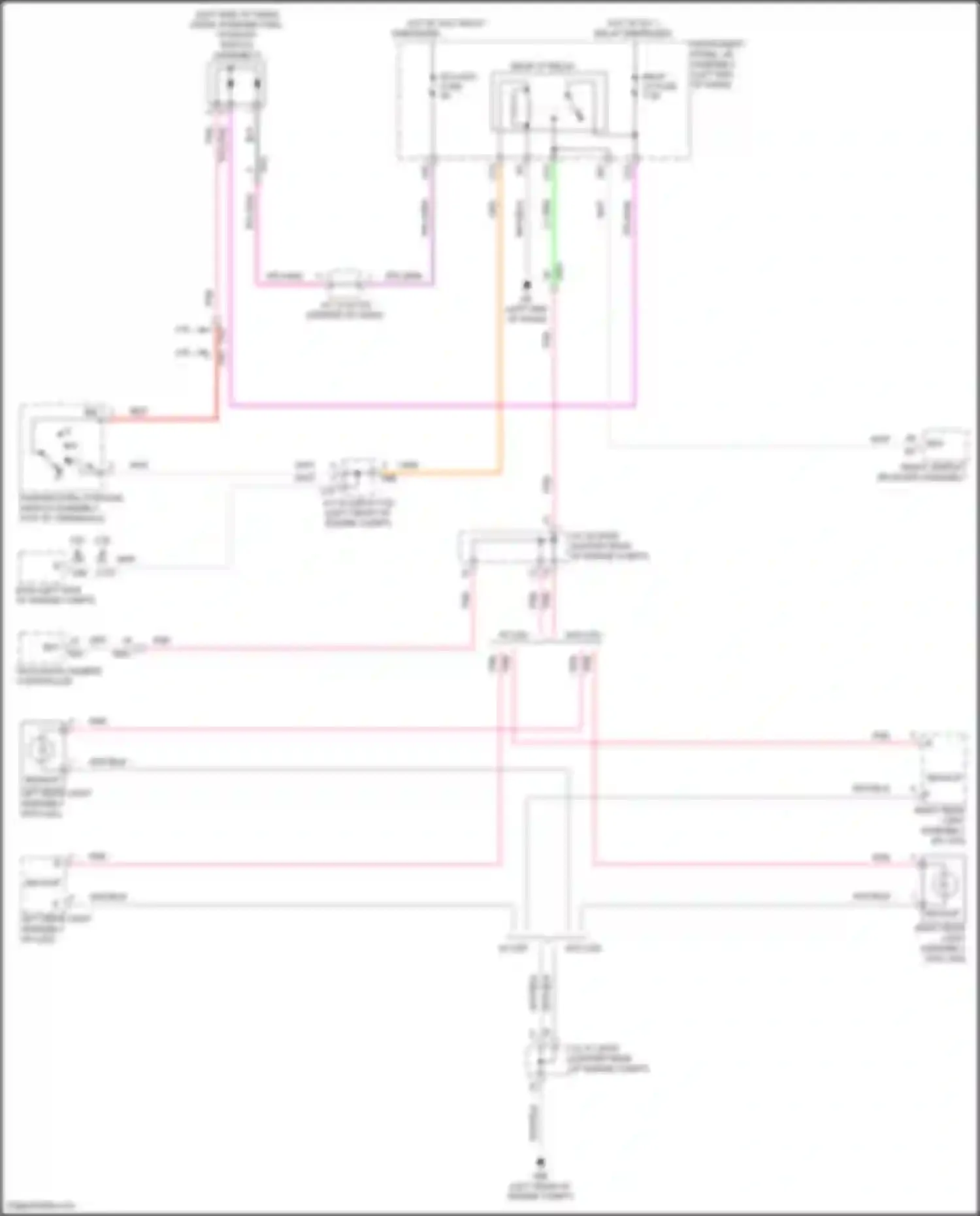 Camry Toyota XV70 facelift (2020-2024): Backup lamps circuit, except hybrid