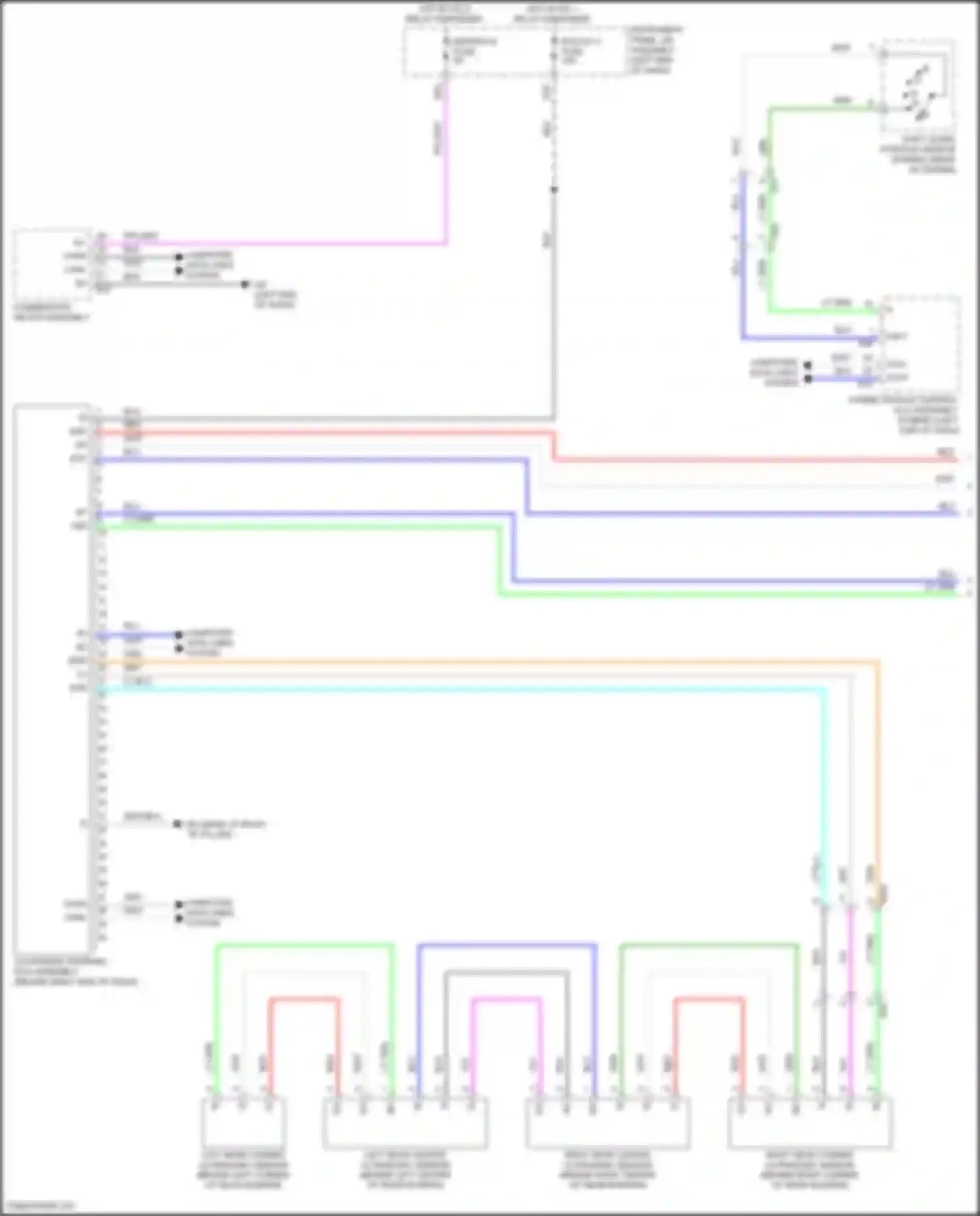 Camry Toyota XV70 facelift (2020-2024): Rear sonar circuit (1 of 2)