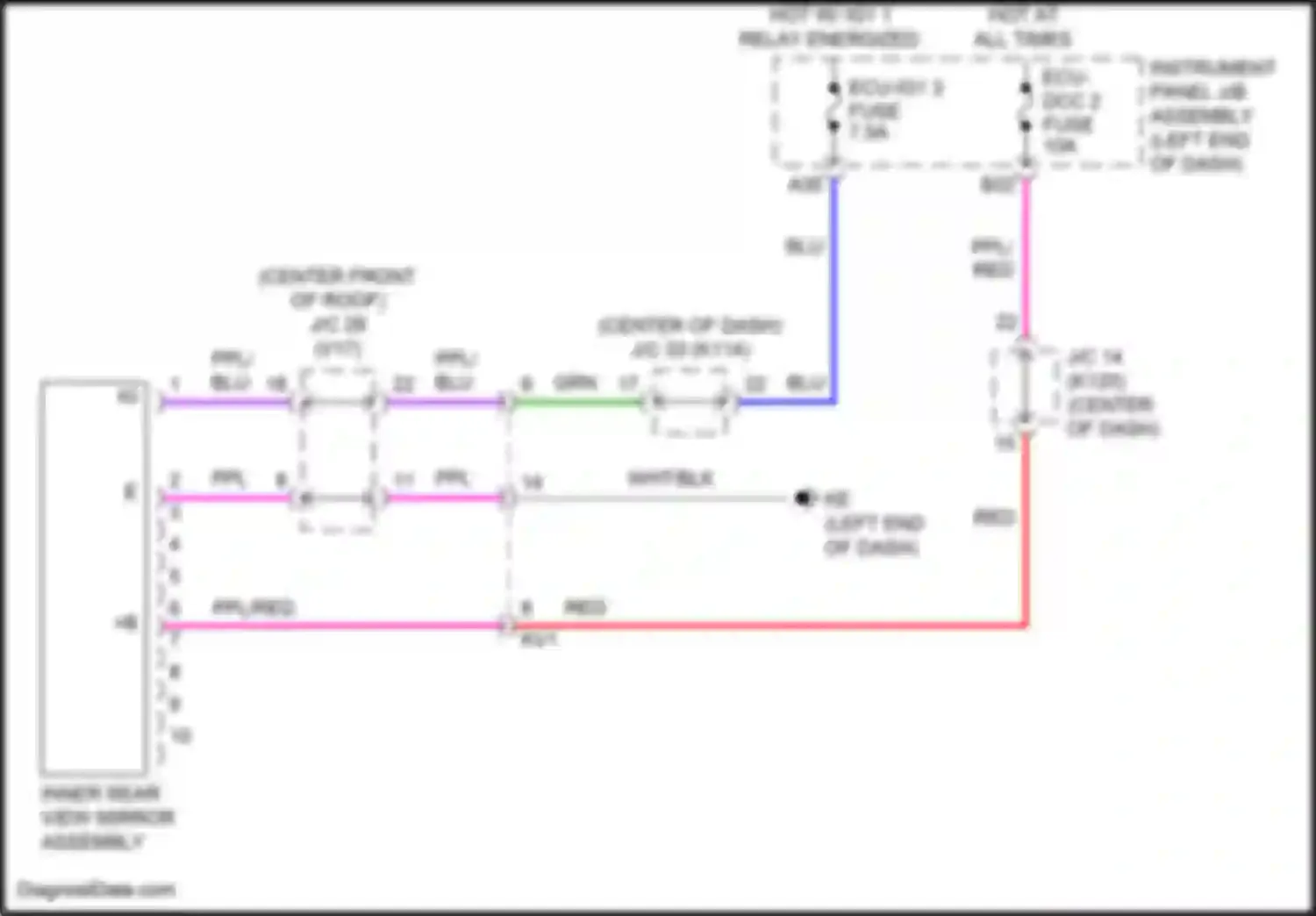 Camry Toyota XV70 facelift (2020-2024): Electrochromic mirror circuit