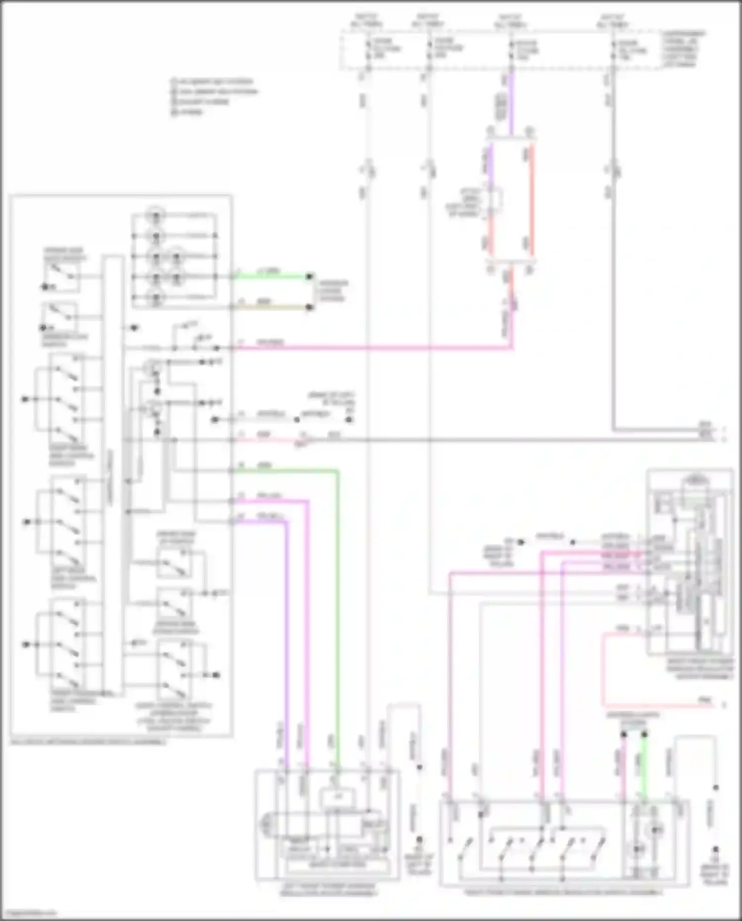 Camry Toyota XV70 facelift (2020-2024): Power windows circuit (1 of 2)