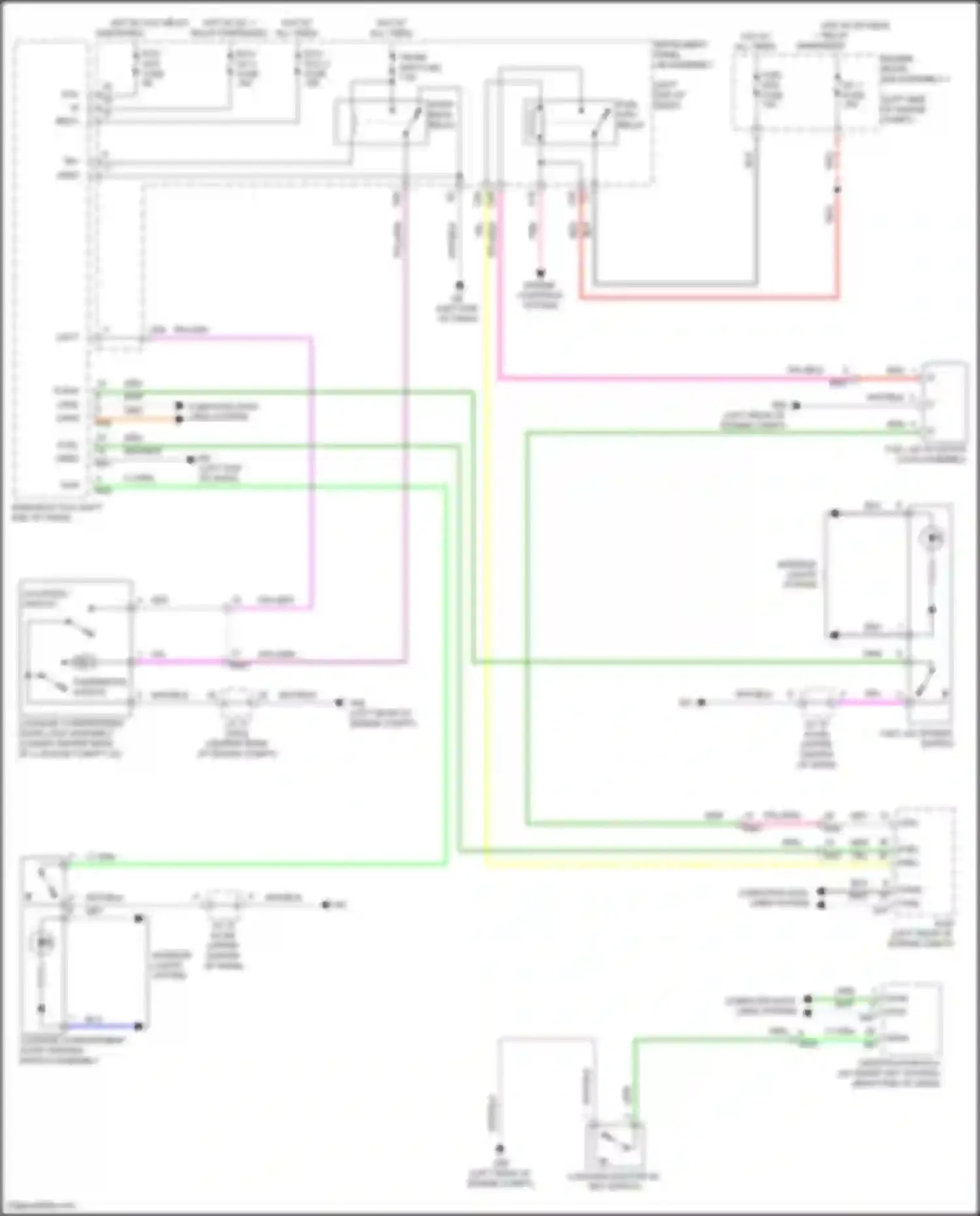 Camry Toyota XV70 facelift (2020-2024): Trunk & fuel door release circuit, hybrid