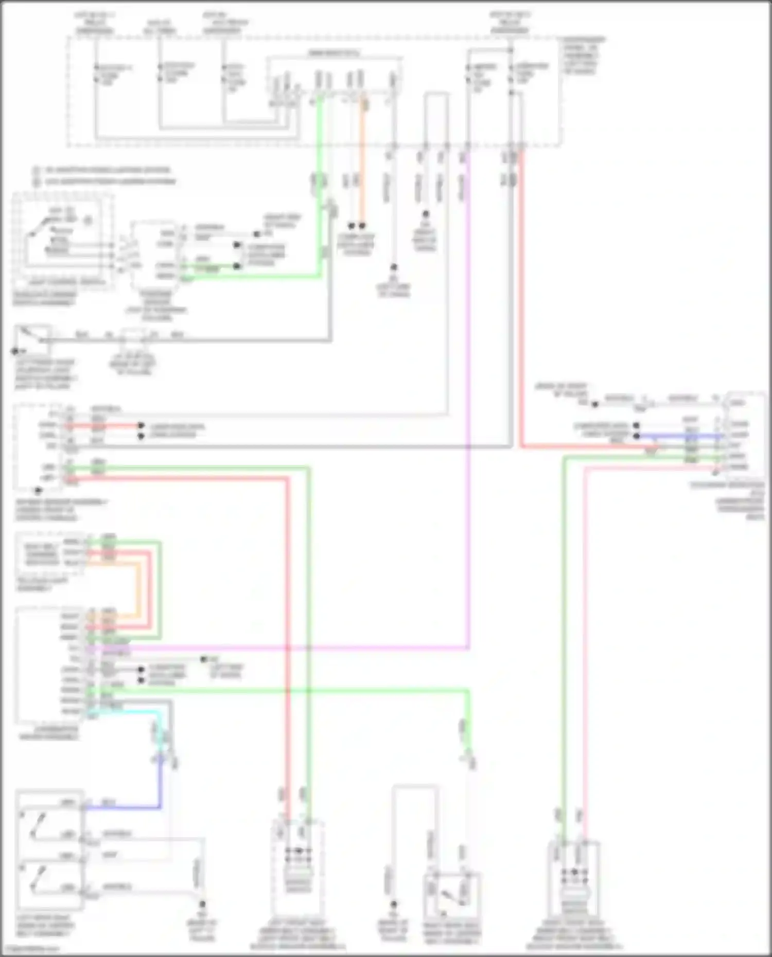 Camry Toyota XV70 facelift (2020-2024): Seat belt warning circuit, hybrid