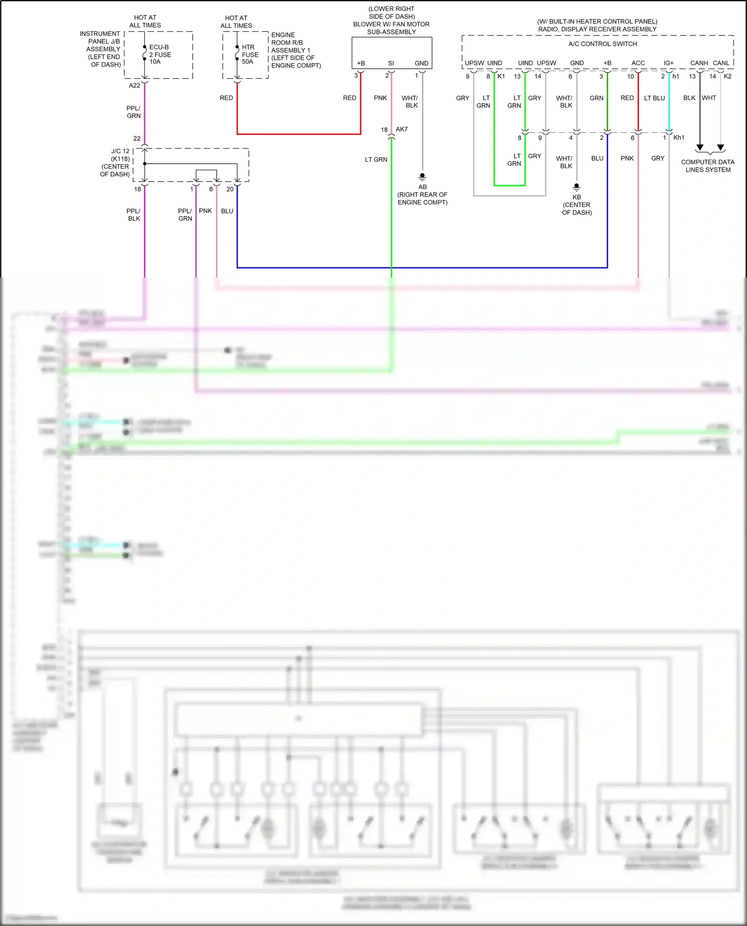Wiring diagram computer data lines system for Toyota Camry XV70 facelift (2020-2024) (72 of 133)