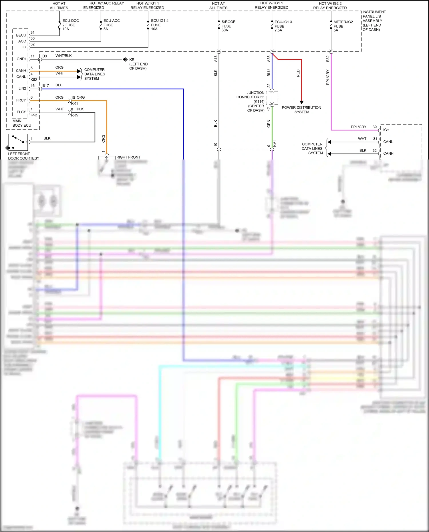 Wiring diagram computer data lines system for Toyota Camry XV70 facelift (2020-2024) (66 of 133)