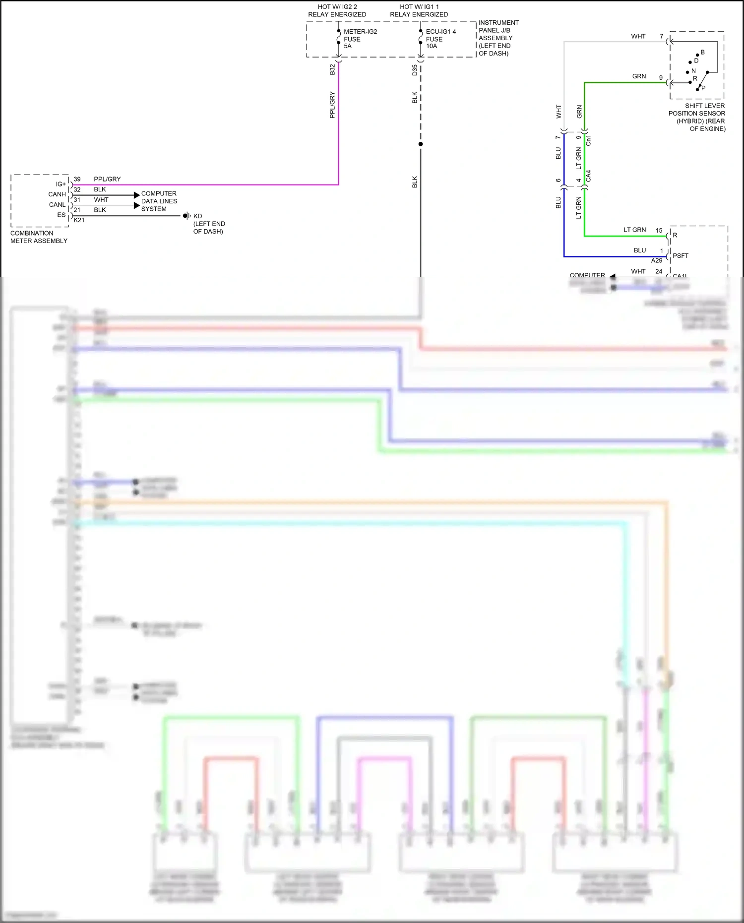 Wiring diagram computer data lines system for Toyota Camry XV70 facelift (2020-2024) (18 of 133)