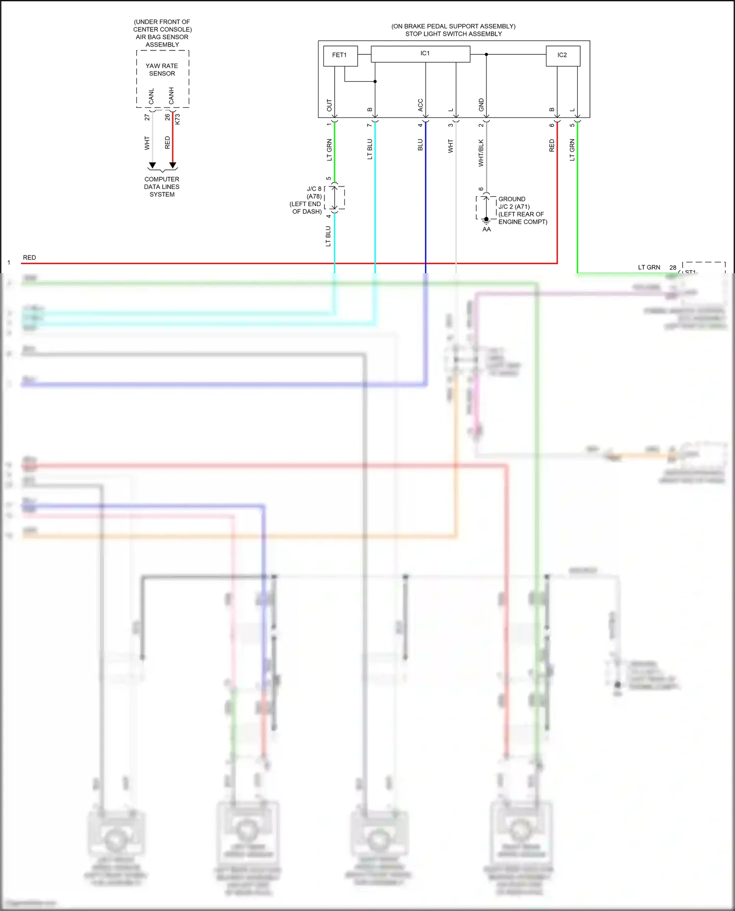 Wiring diagram computer data lines system for Toyota Camry XV70 facelift (2020-2024) (98 of 133)
