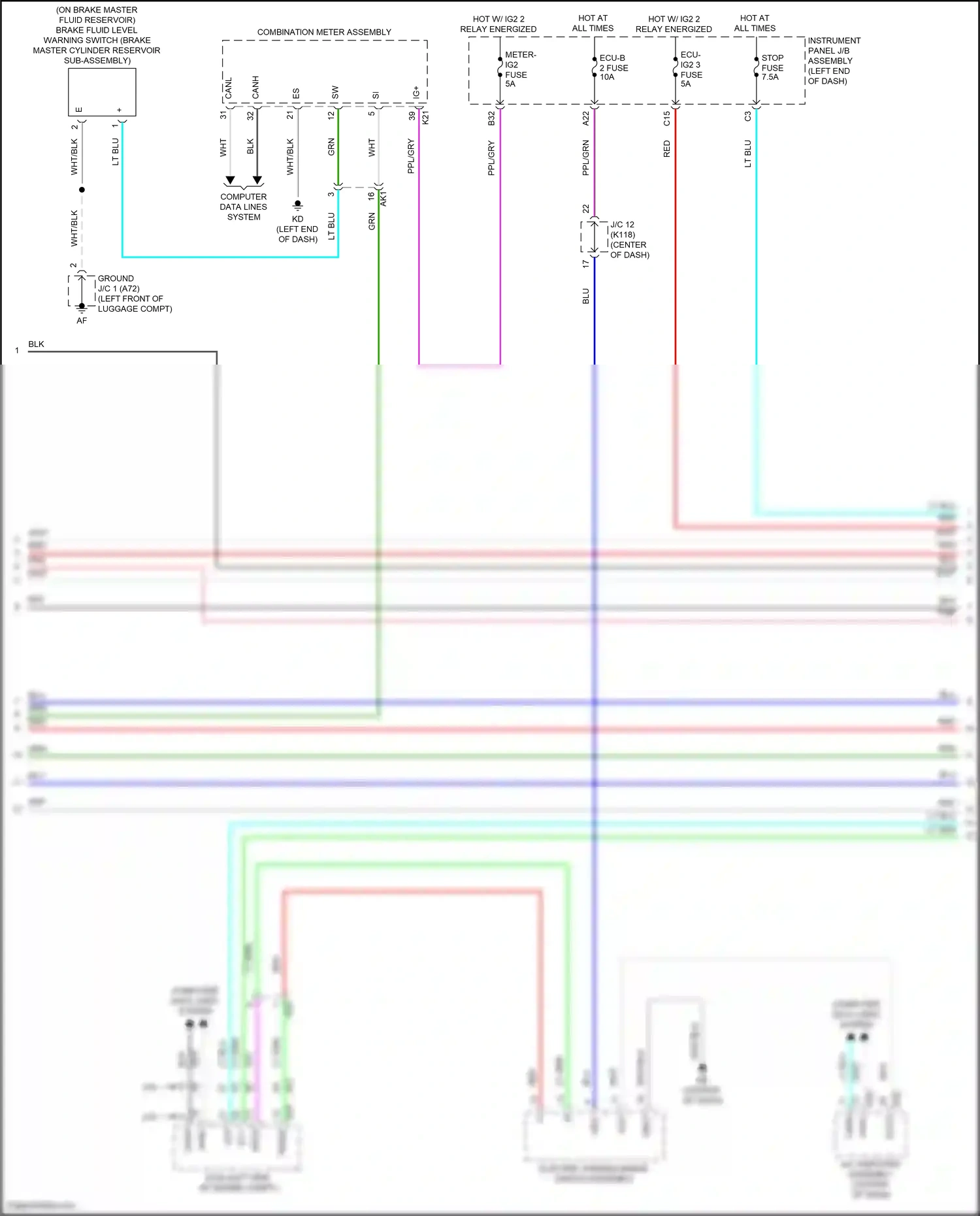 Wiring diagram computer data lines system for Toyota Camry XV70 facelift (2020-2024) (92 of 133)