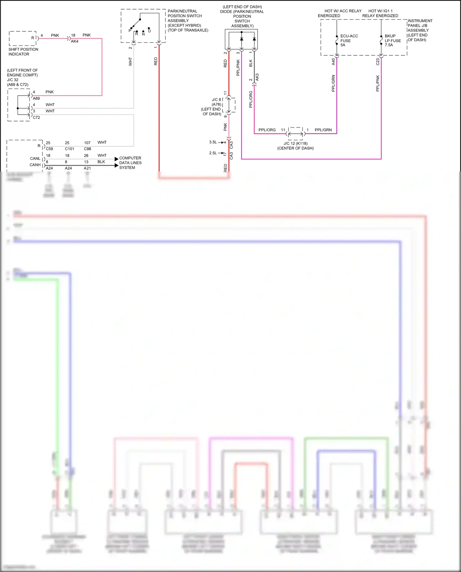 Wiring diagram computer data lines system for Toyota Camry XV70 facelift (2020-2024) (19 of 133)