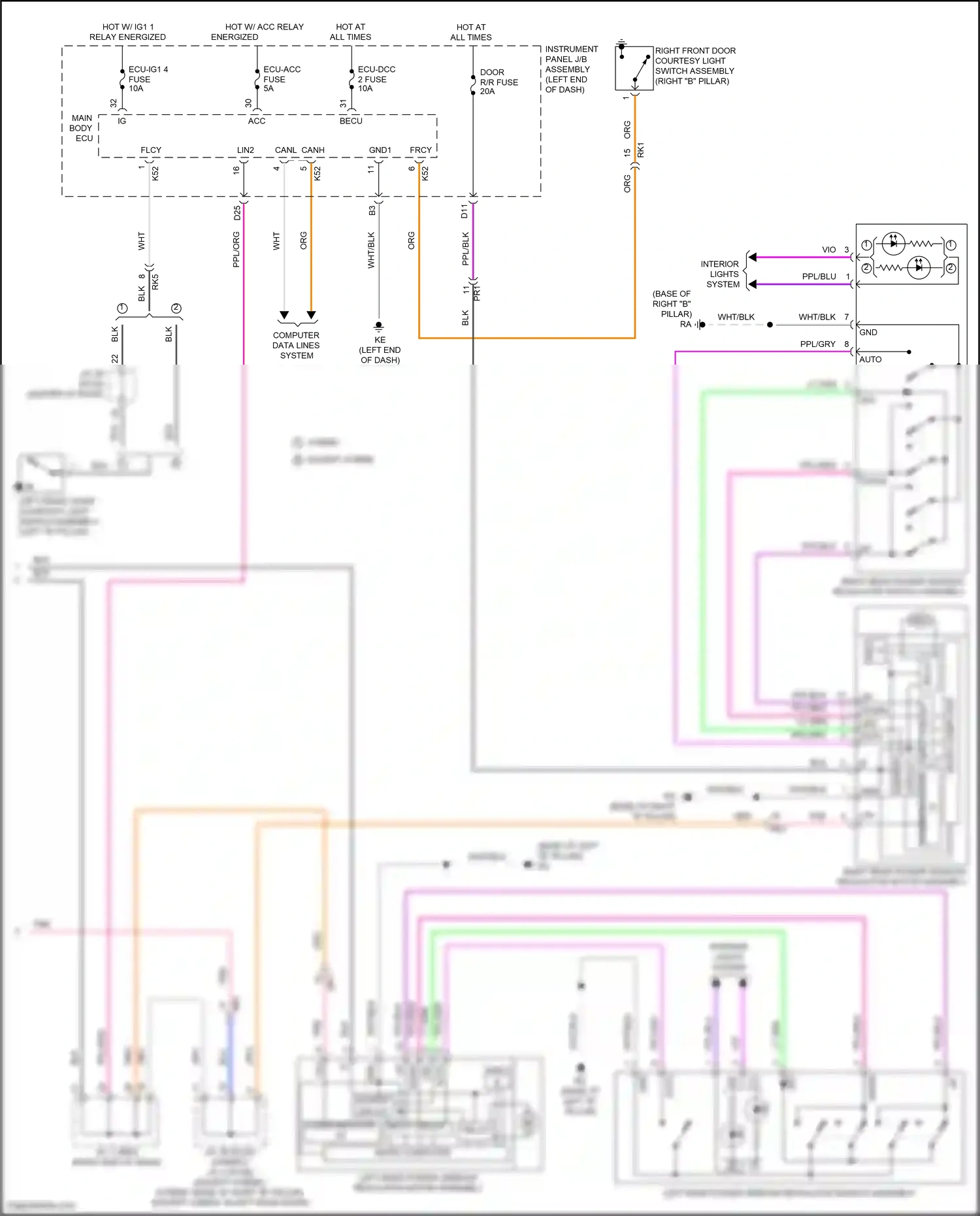 Wiring diagram computer data lines system for Toyota Camry XV70 facelift (2020-2024) (32 of 133)