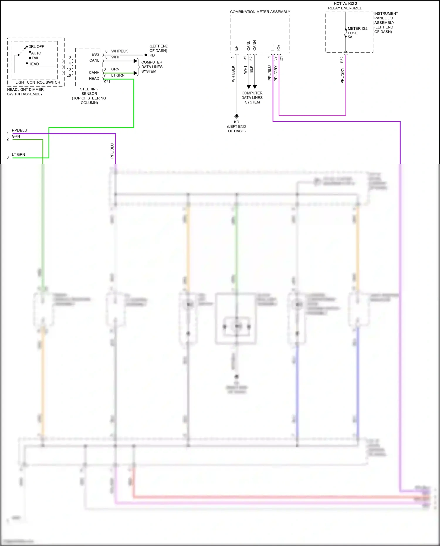 Wiring diagram computer data lines system for Toyota Camry XV70 facelift (2020-2024) (78 of 133)