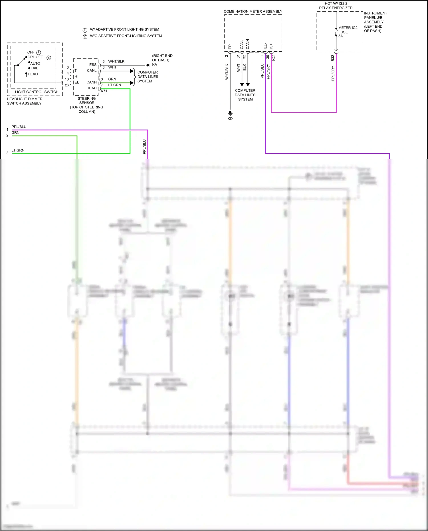 Wiring diagram computer data lines system for Toyota Camry XV70 facelift (2020-2024) (80 of 133)