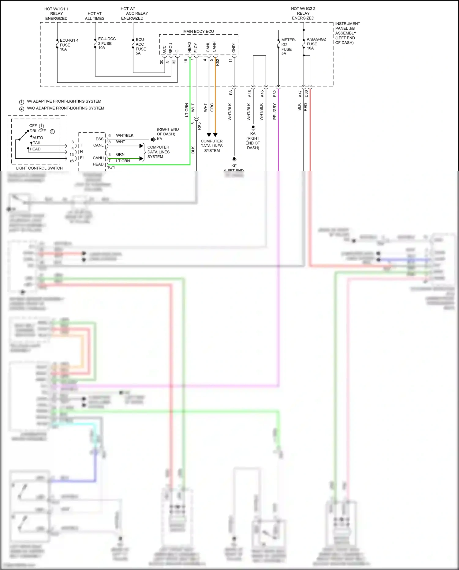 Wiring diagram computer data lines system for Toyota Camry XV70 facelift (2020-2024) (65 of 133)
