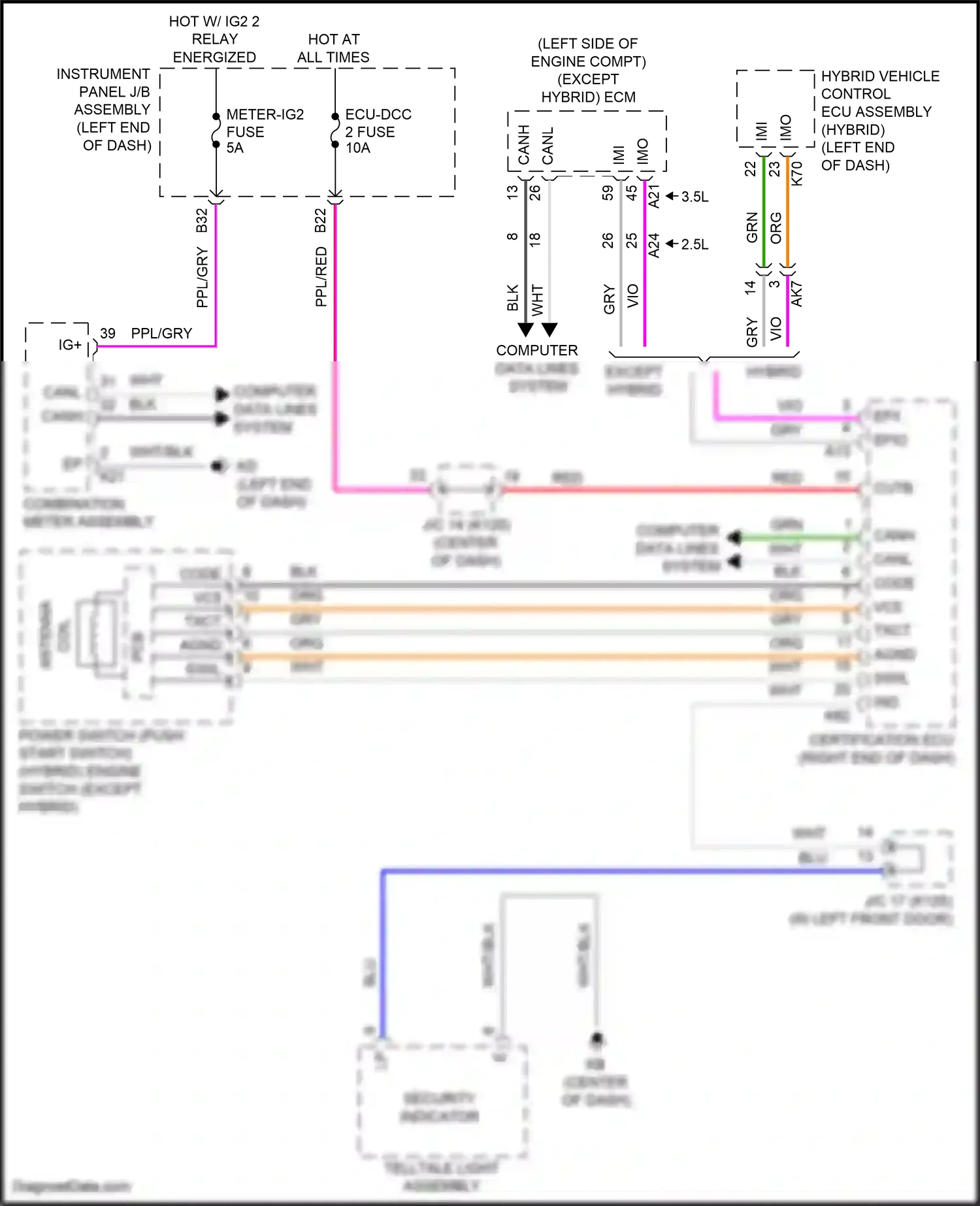 Wiring diagram computer data lines system for Toyota Camry XV70 facelift (2020-2024) (9 of 133)